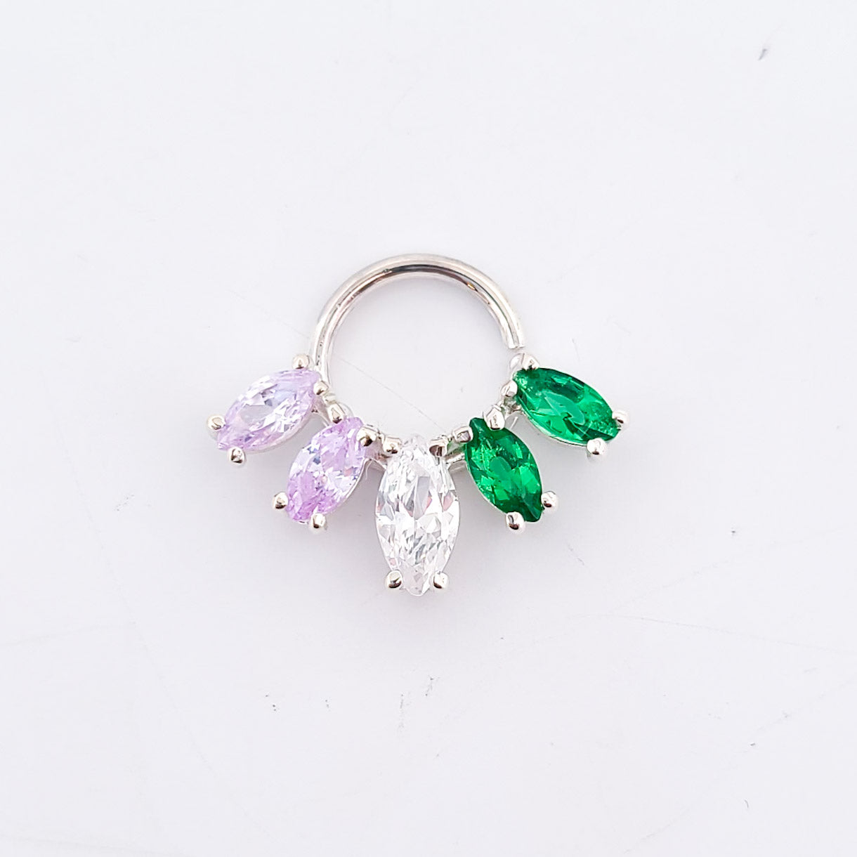 Queer Pride Flag Septum Piercing Marquise