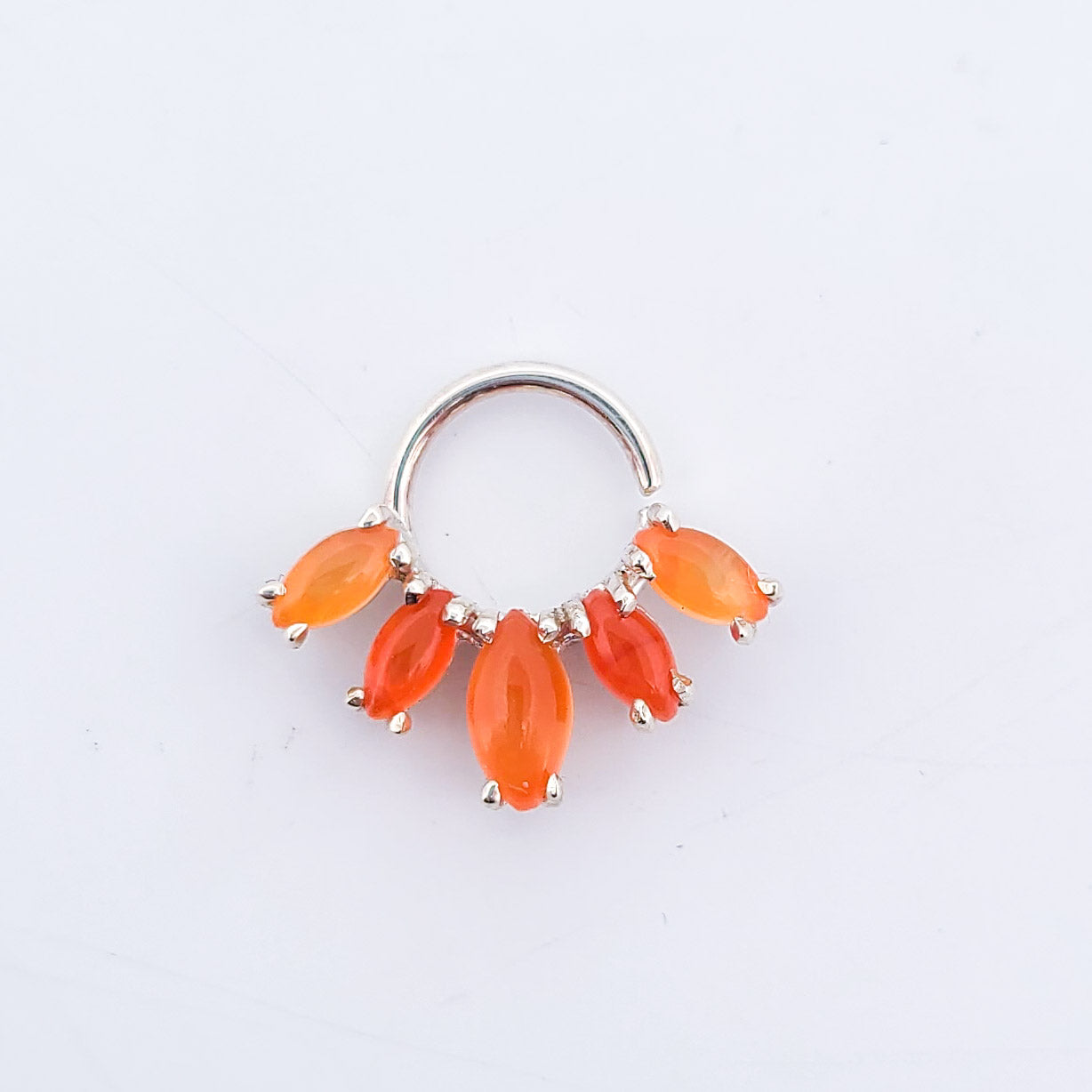 Orange Carnelian Marquise Septum Piercing