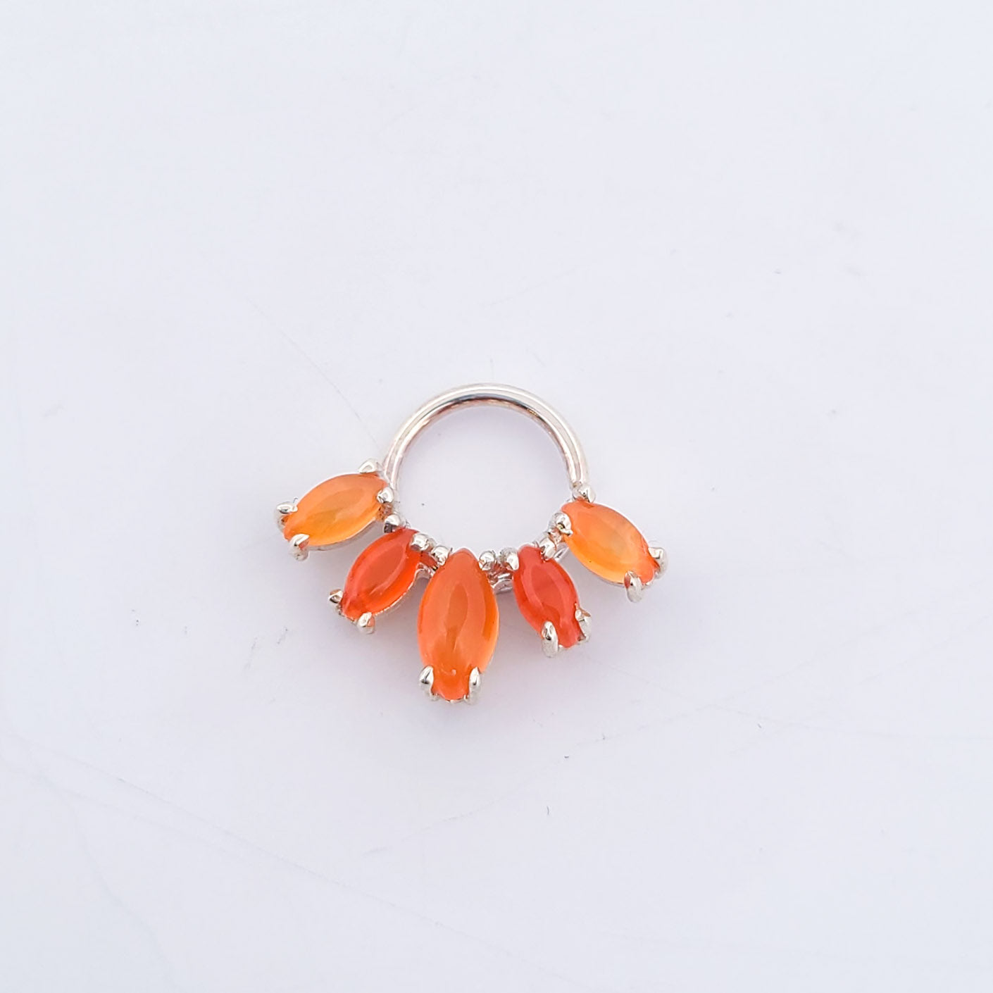 Orange Carnelian Marquise Septum Piercing