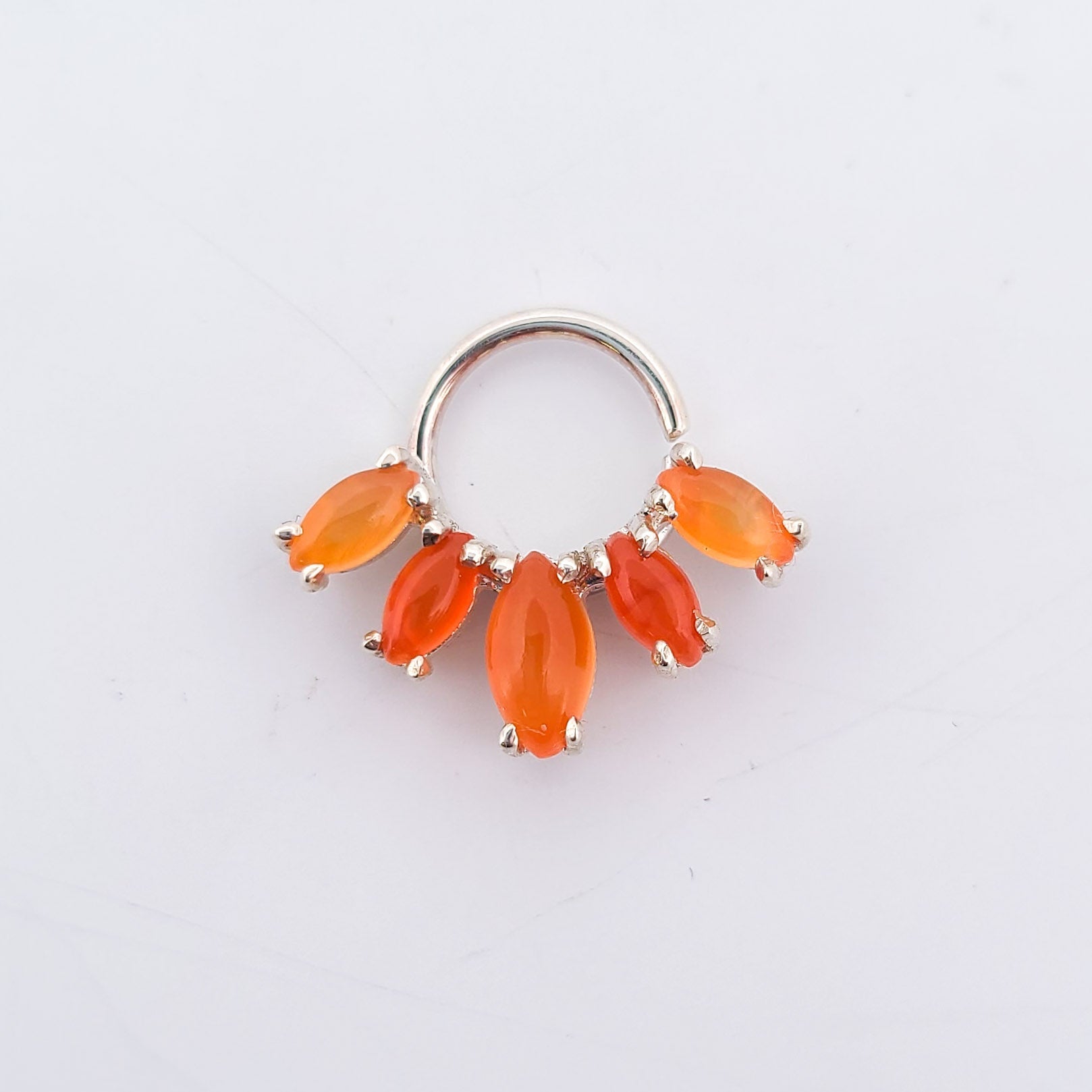 Orange Carnelian Marquise Septum Piercing