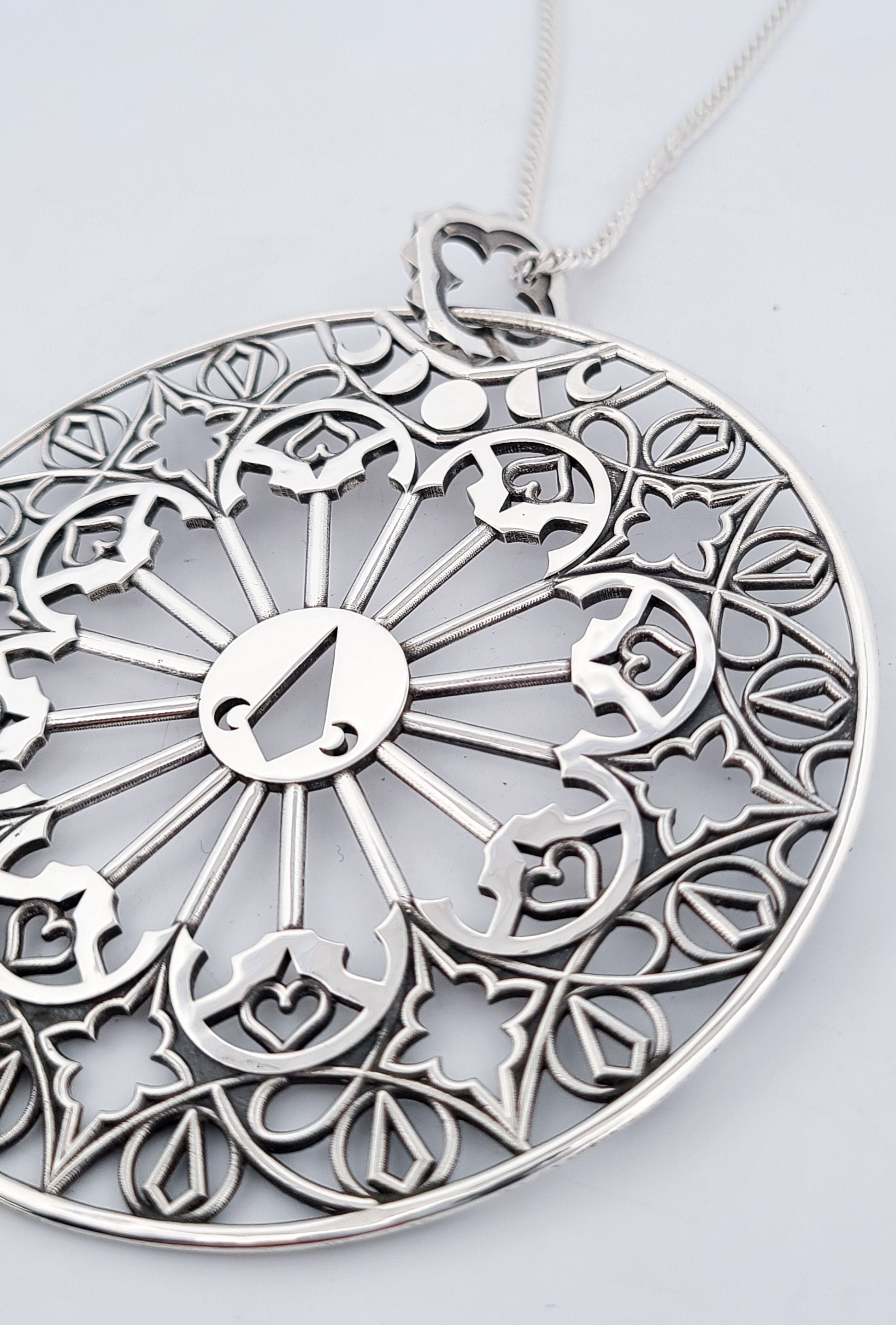 Big Stained Glass Statement Necklace - Pendant with Chain