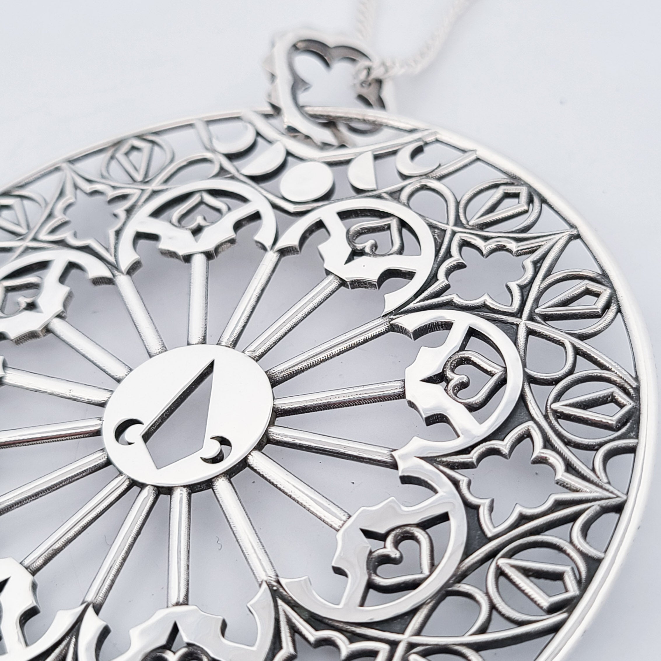 Big Stained Glass Statement Necklace - Pendant with Chain