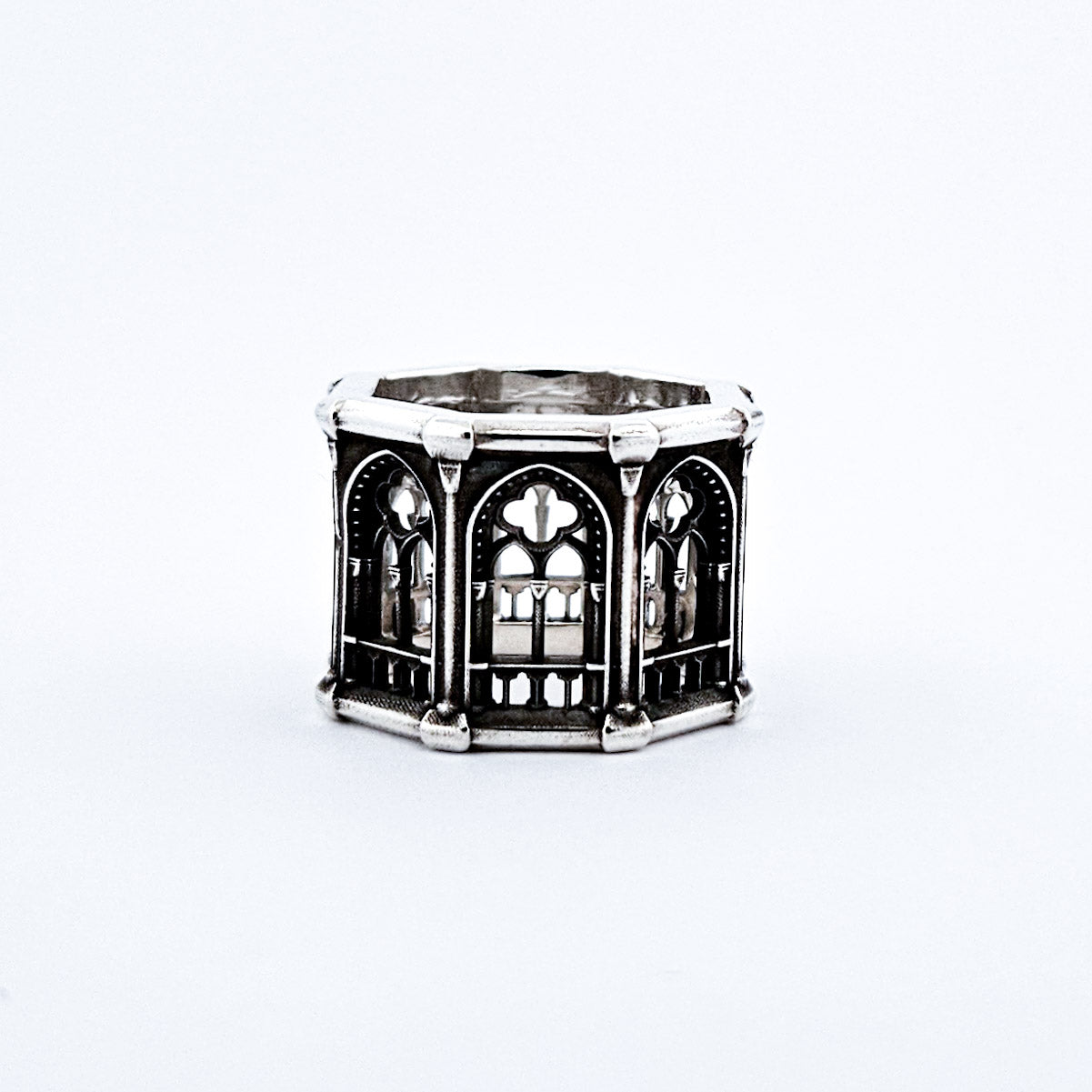 Holy Gothic Church Bold Wide Ring Band