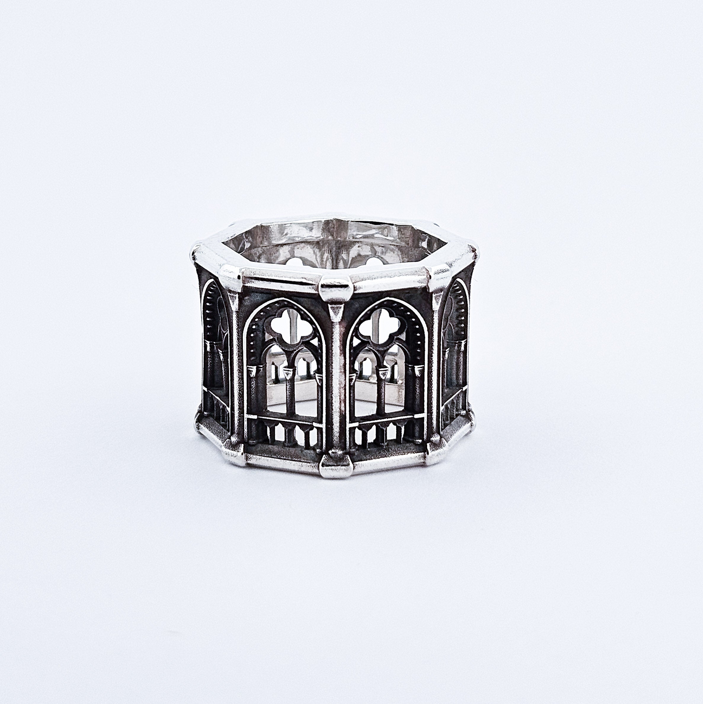 Holy Gothic Church Bold Wide Ring Band