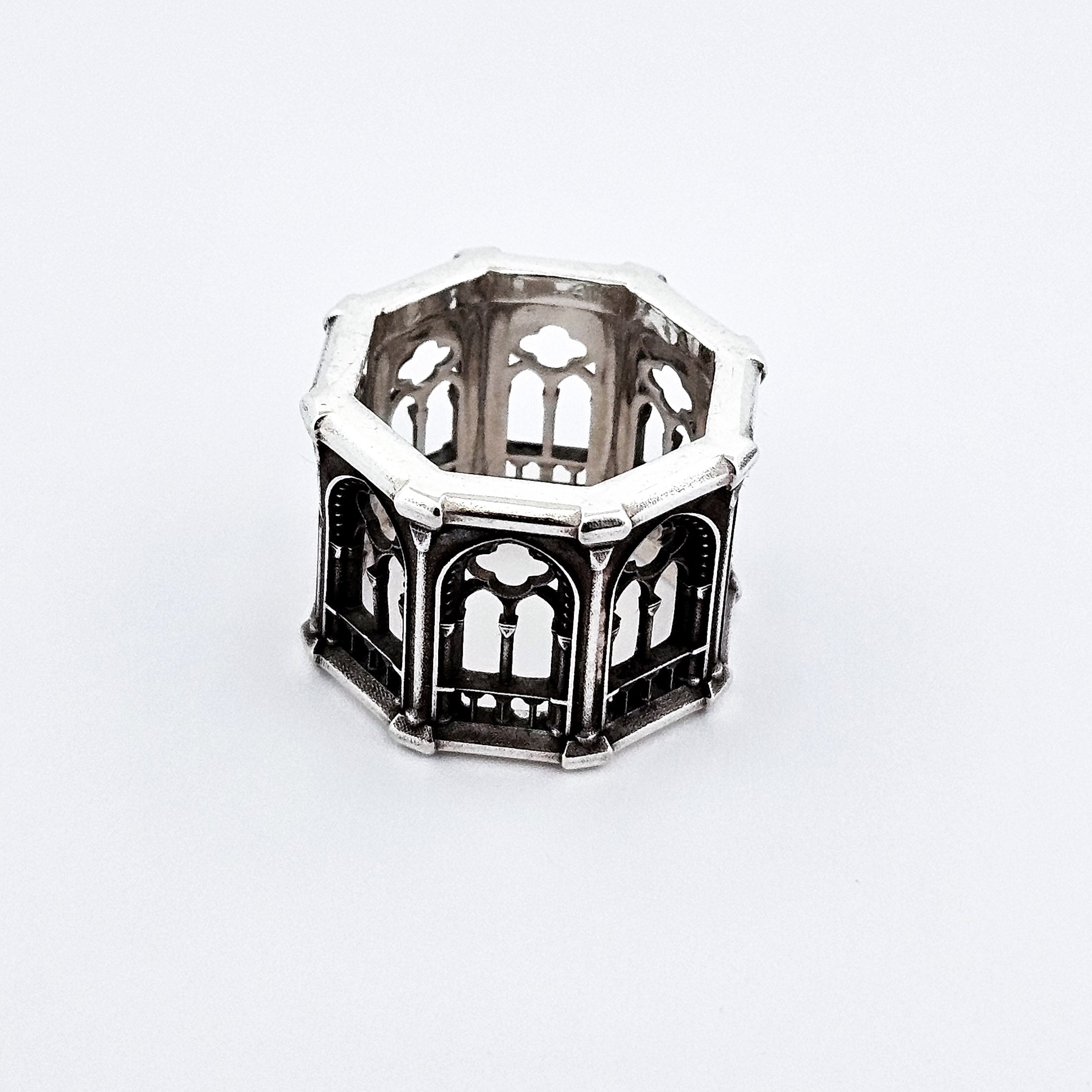 Holy Gothic Church Bold Wide Ring Band