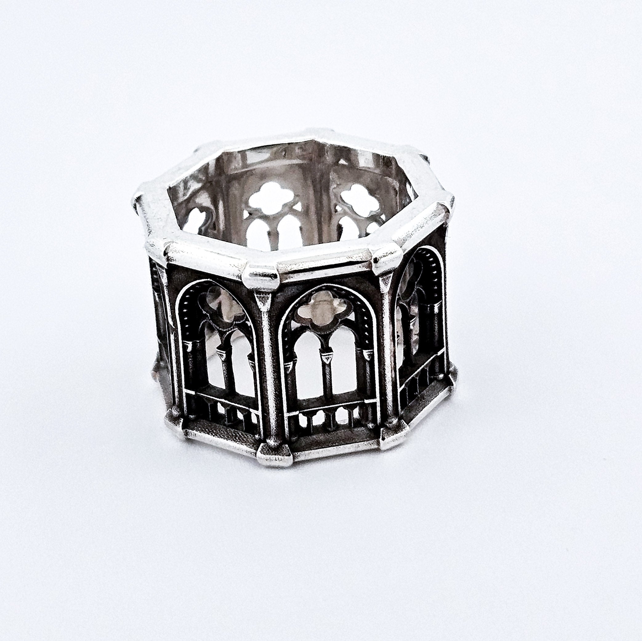 Holy Gothic Church Bold Wide Ring Band
