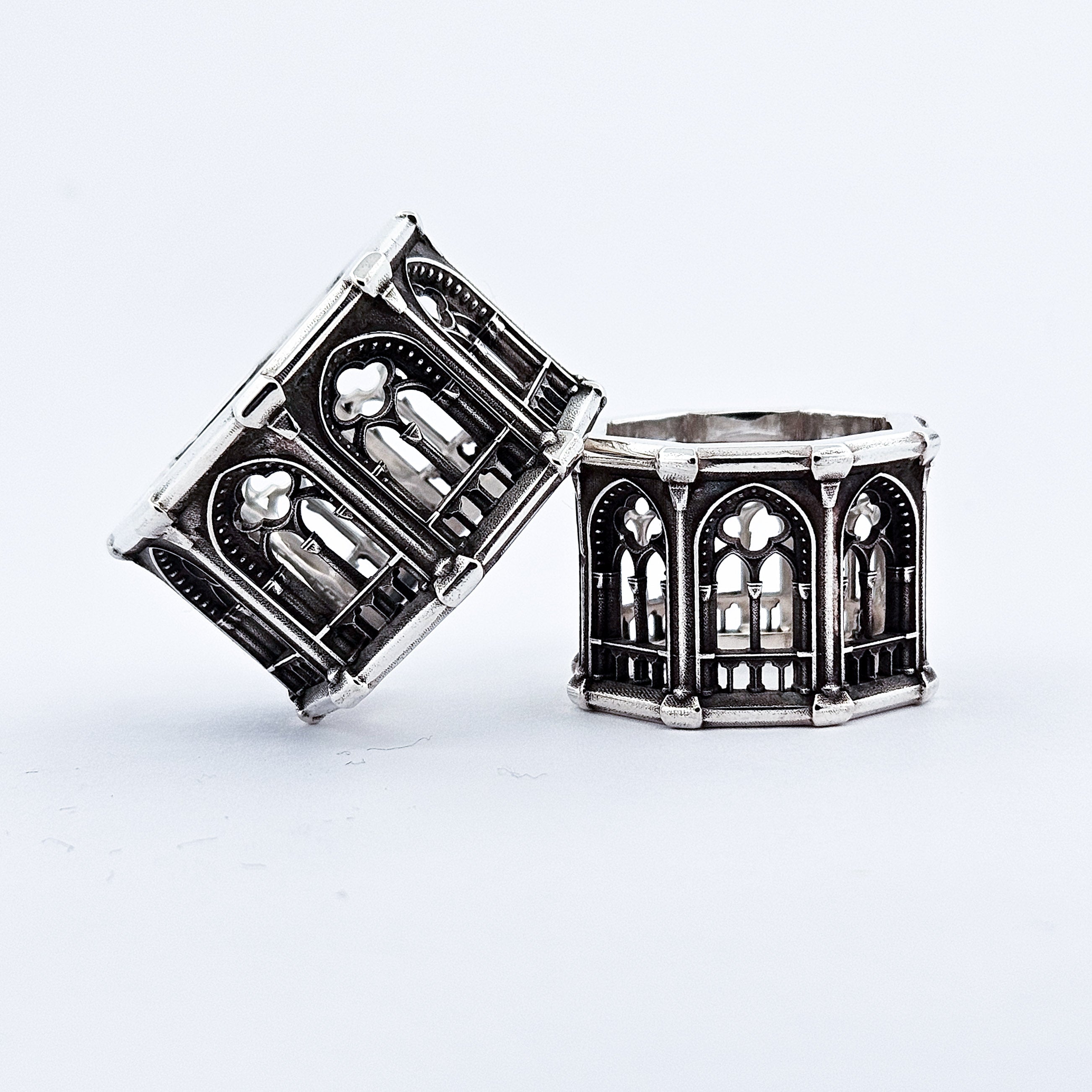 Holy Gothic Church Bold Wide Ring Band