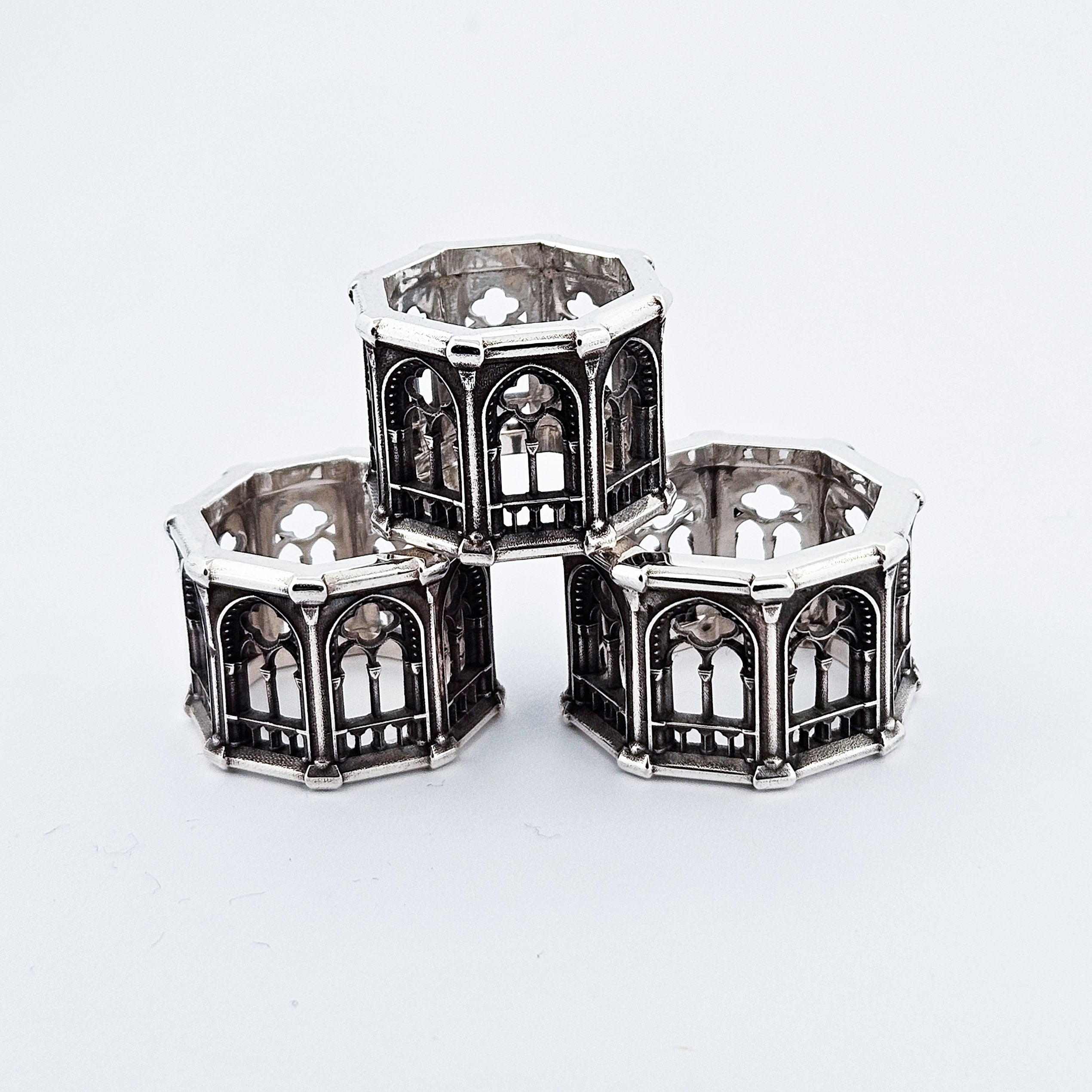 Holy Gothic Church Bold Wide Ring Band