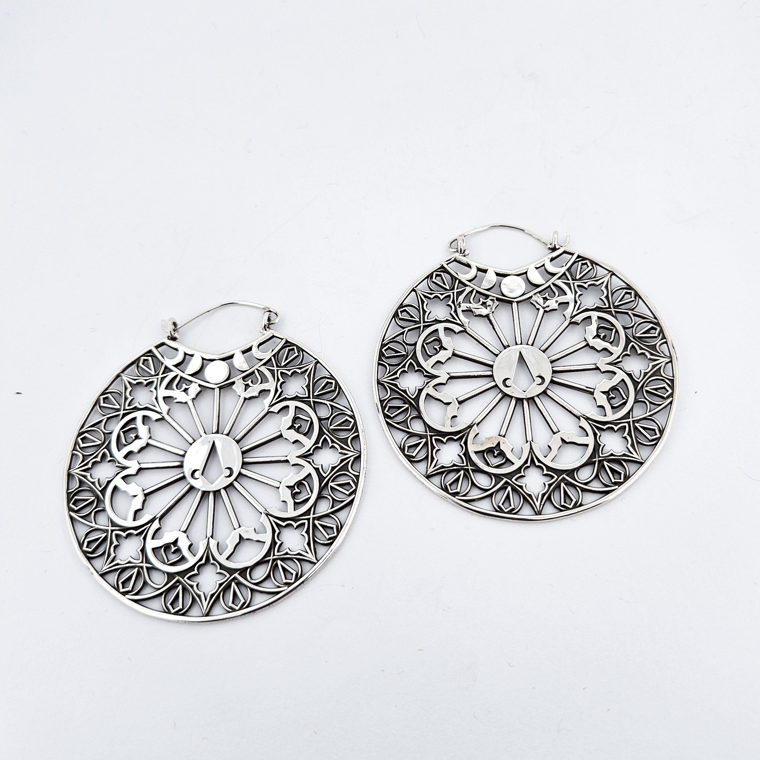 Big Stained Glass Hoop Earrings Statement