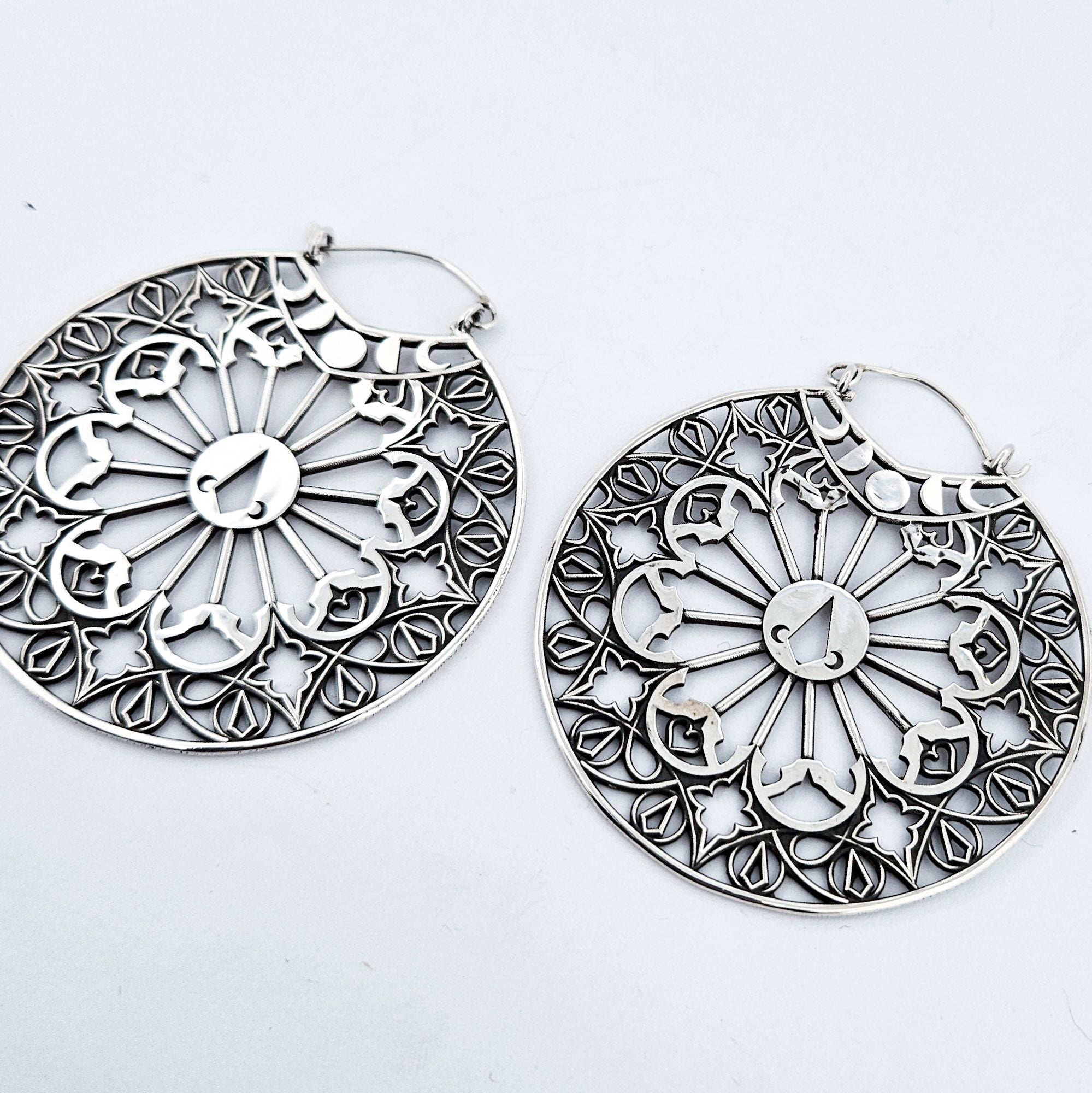 Big Stained Glass Hoop Earrings Statement