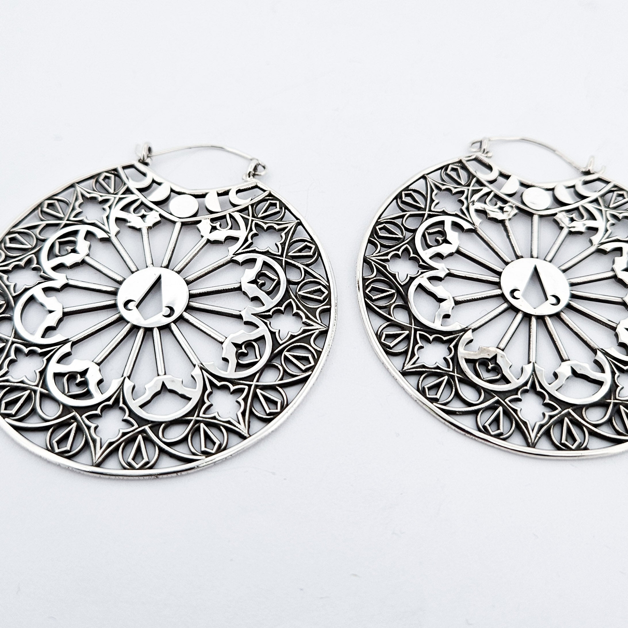 Big Stained Glass Hoop Earrings Statement