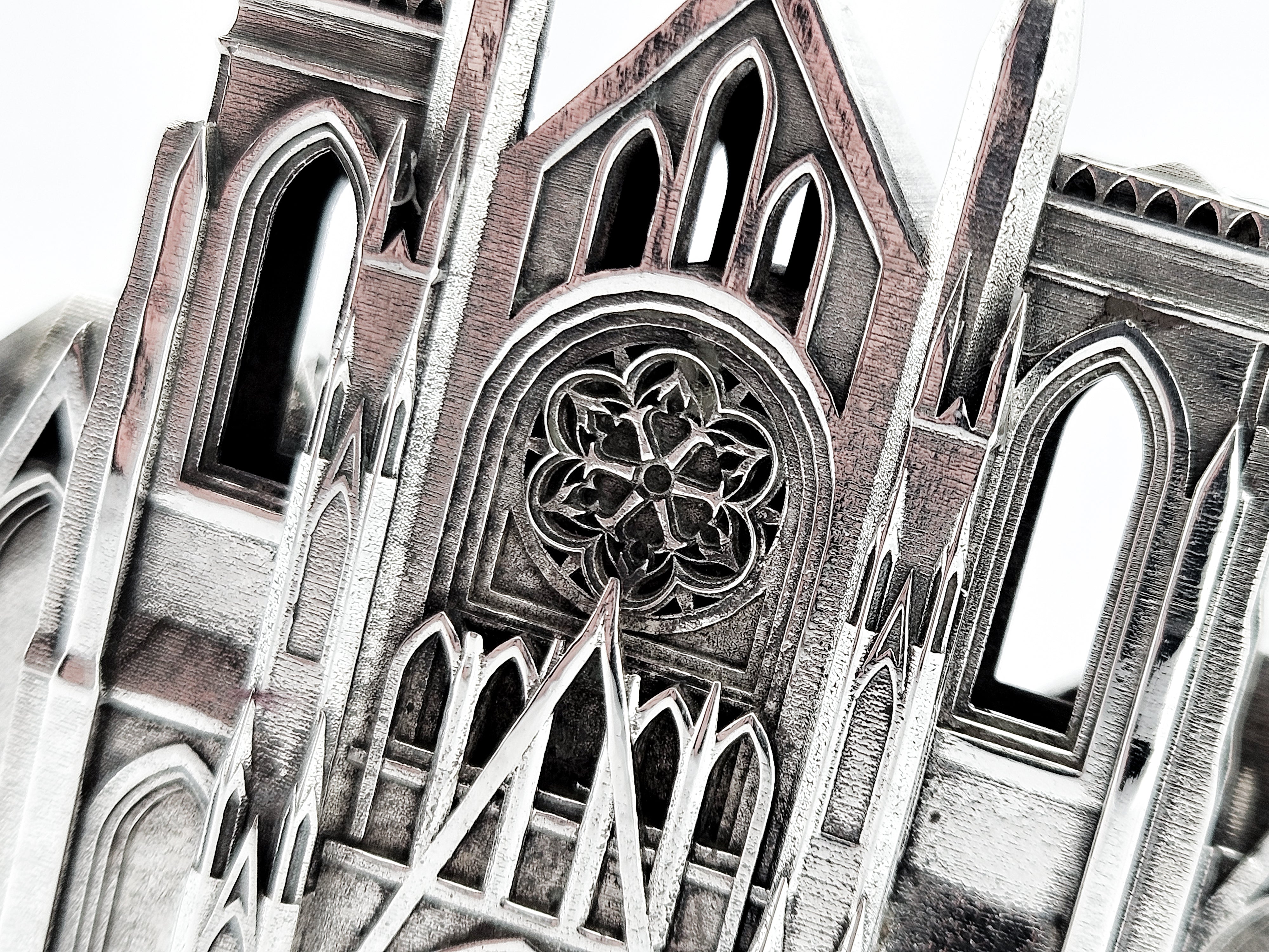 Sterling Silver Statement Cathedral Belt Buckle