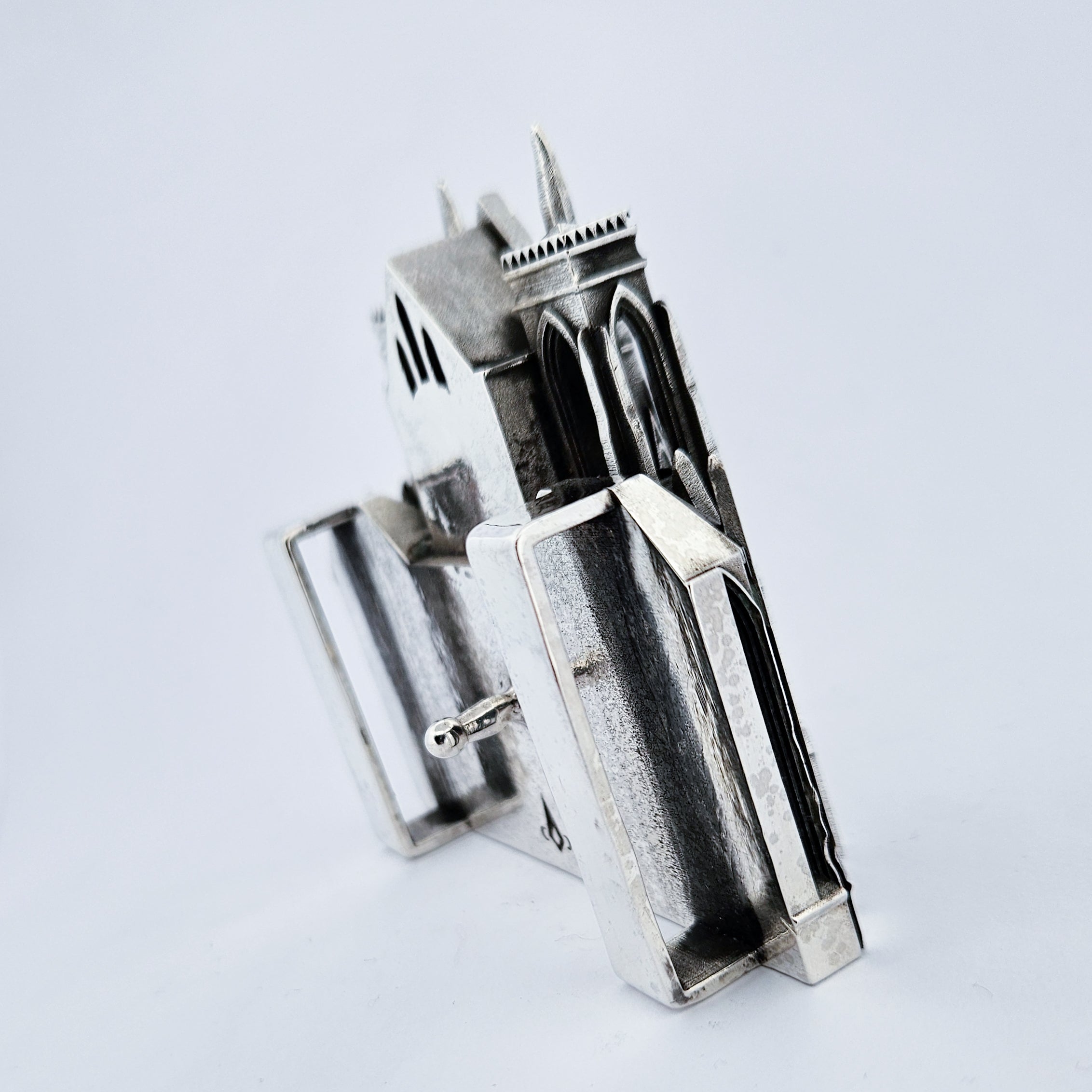 Sterling Silver Statement Cathedral Belt Buckle