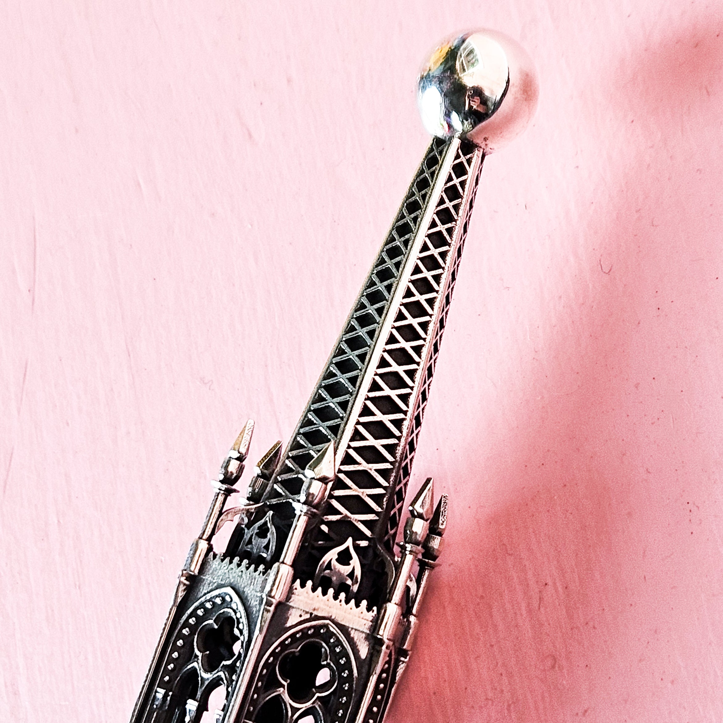 Ornate Gothic Cathedral Flogger in Sterling Silver and Premium Leather