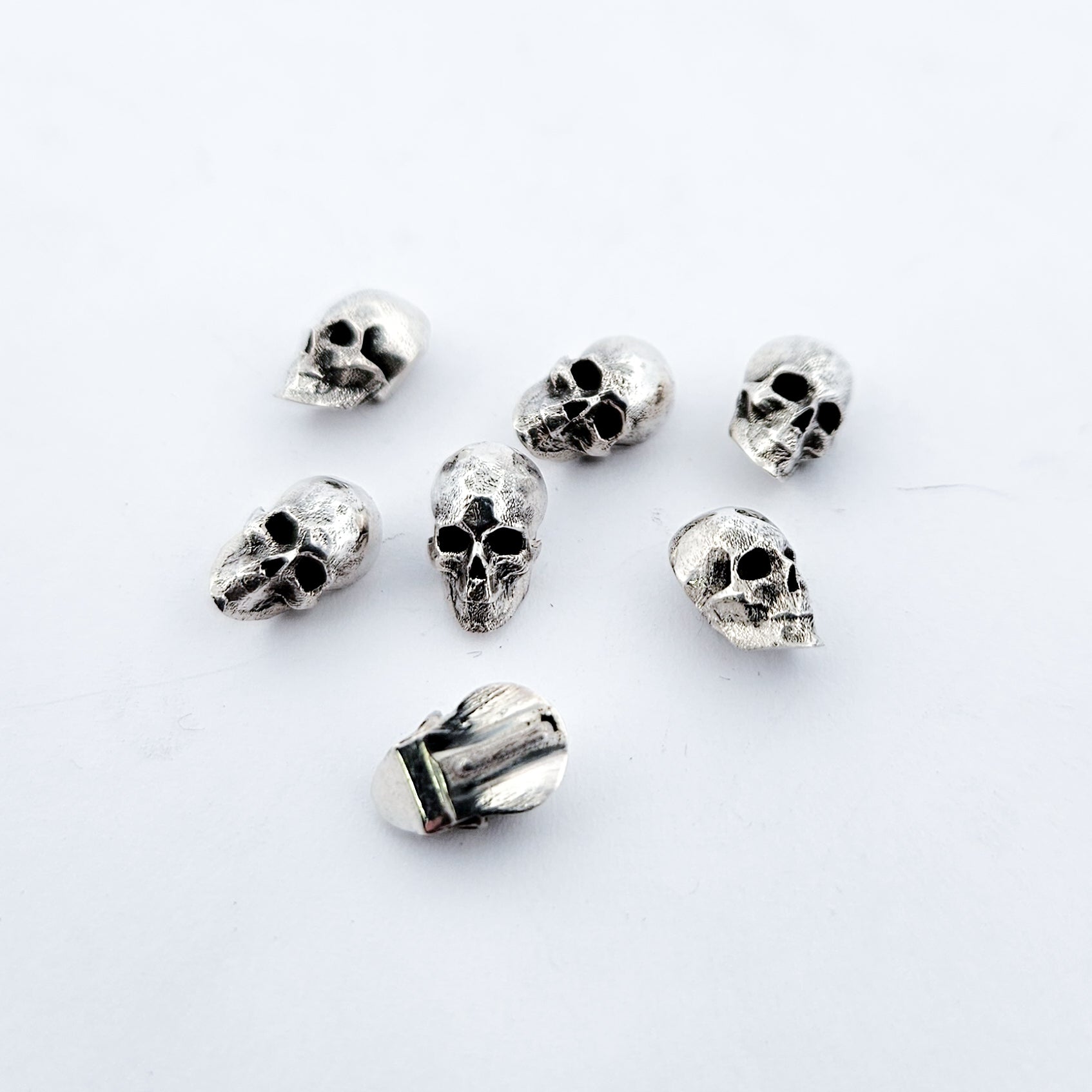 Sterling Silver Skull Buttons - Inchoo Bijoux