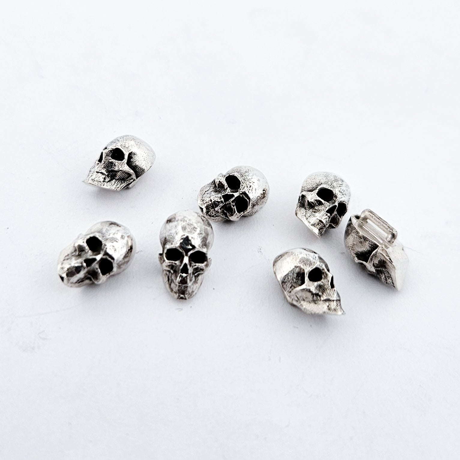 Sterling Silver Skull Buttons - Inchoo Bijoux