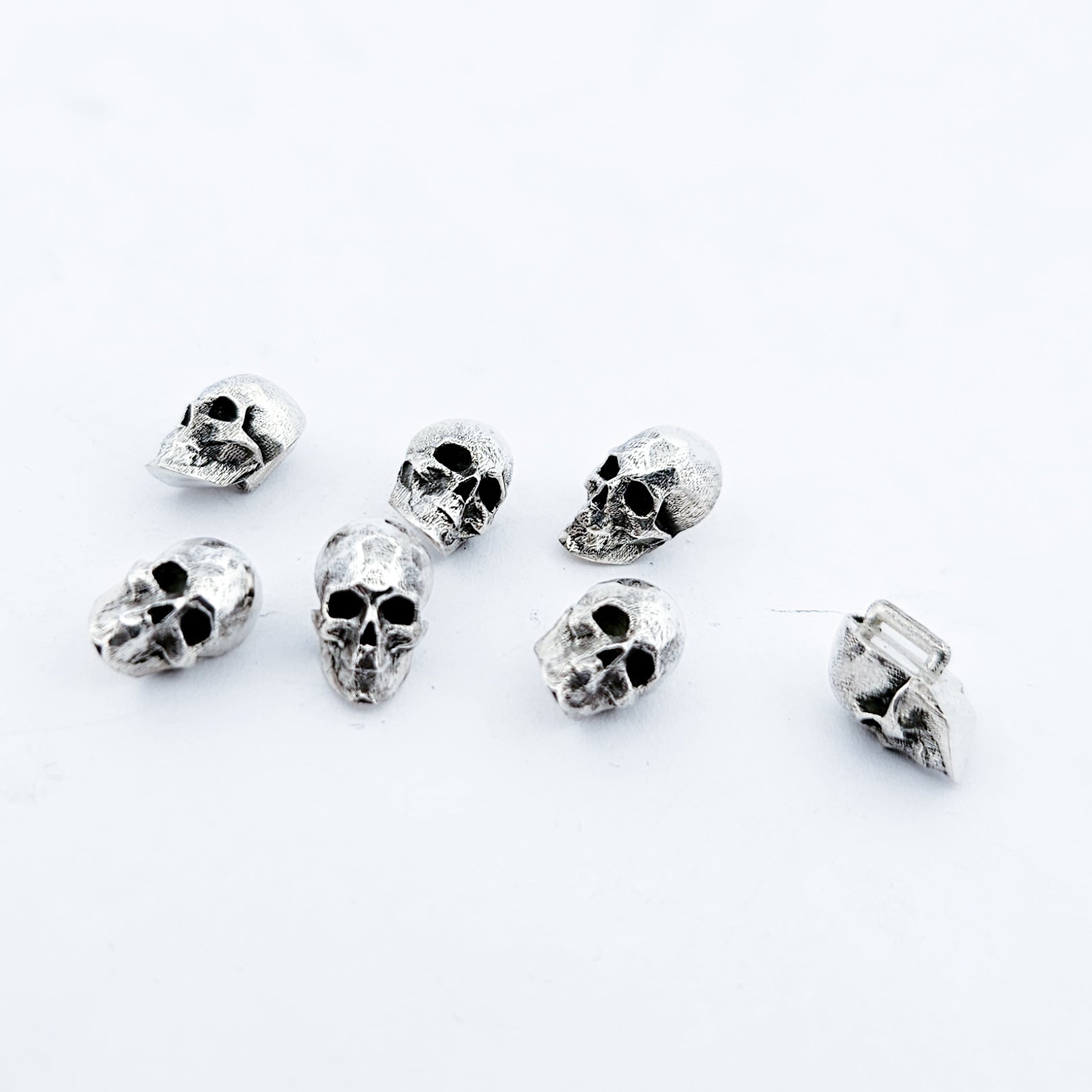 Sterling Silver Skull Buttons - Inchoo Bijoux