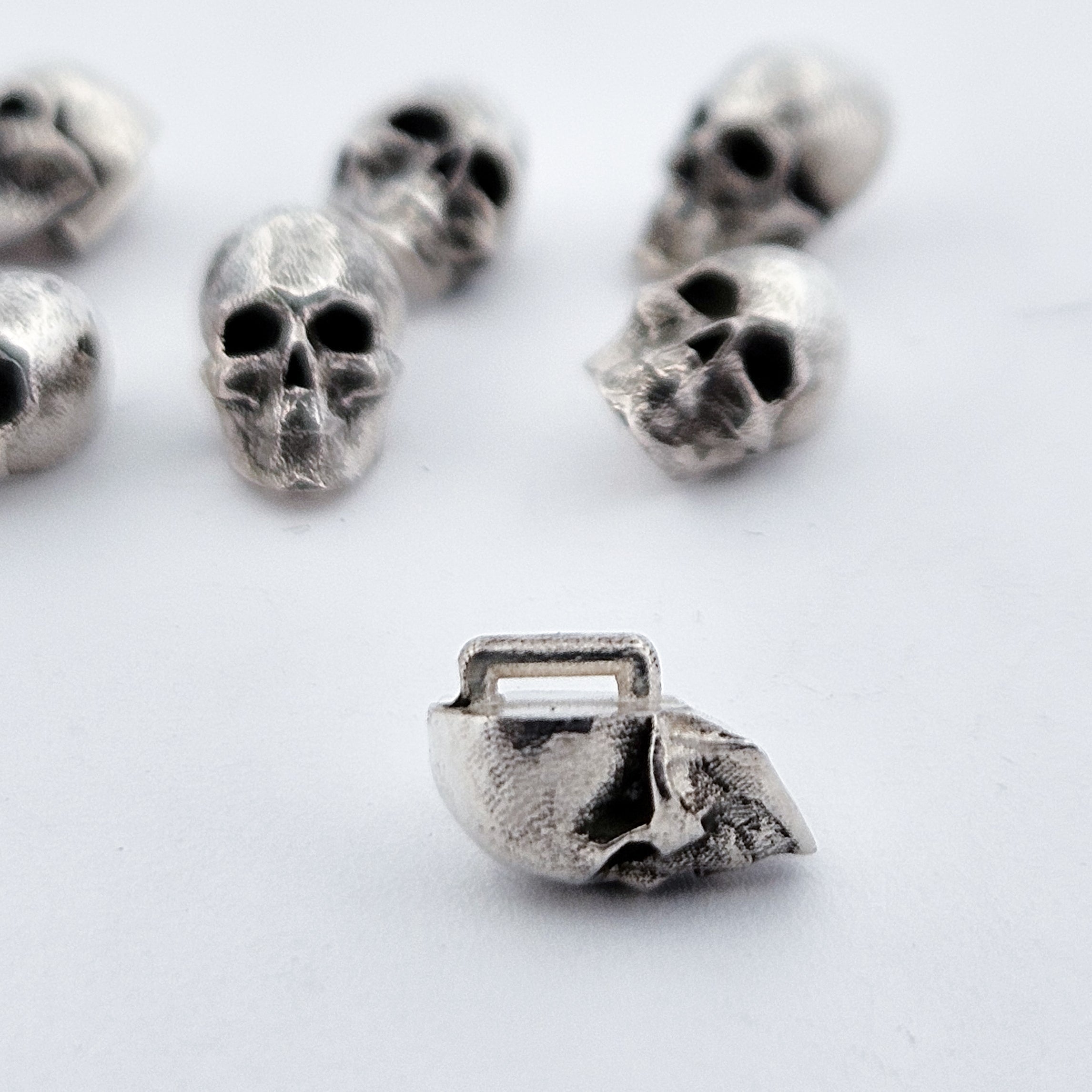Sterling Silver Skull Buttons - Inchoo Bijoux