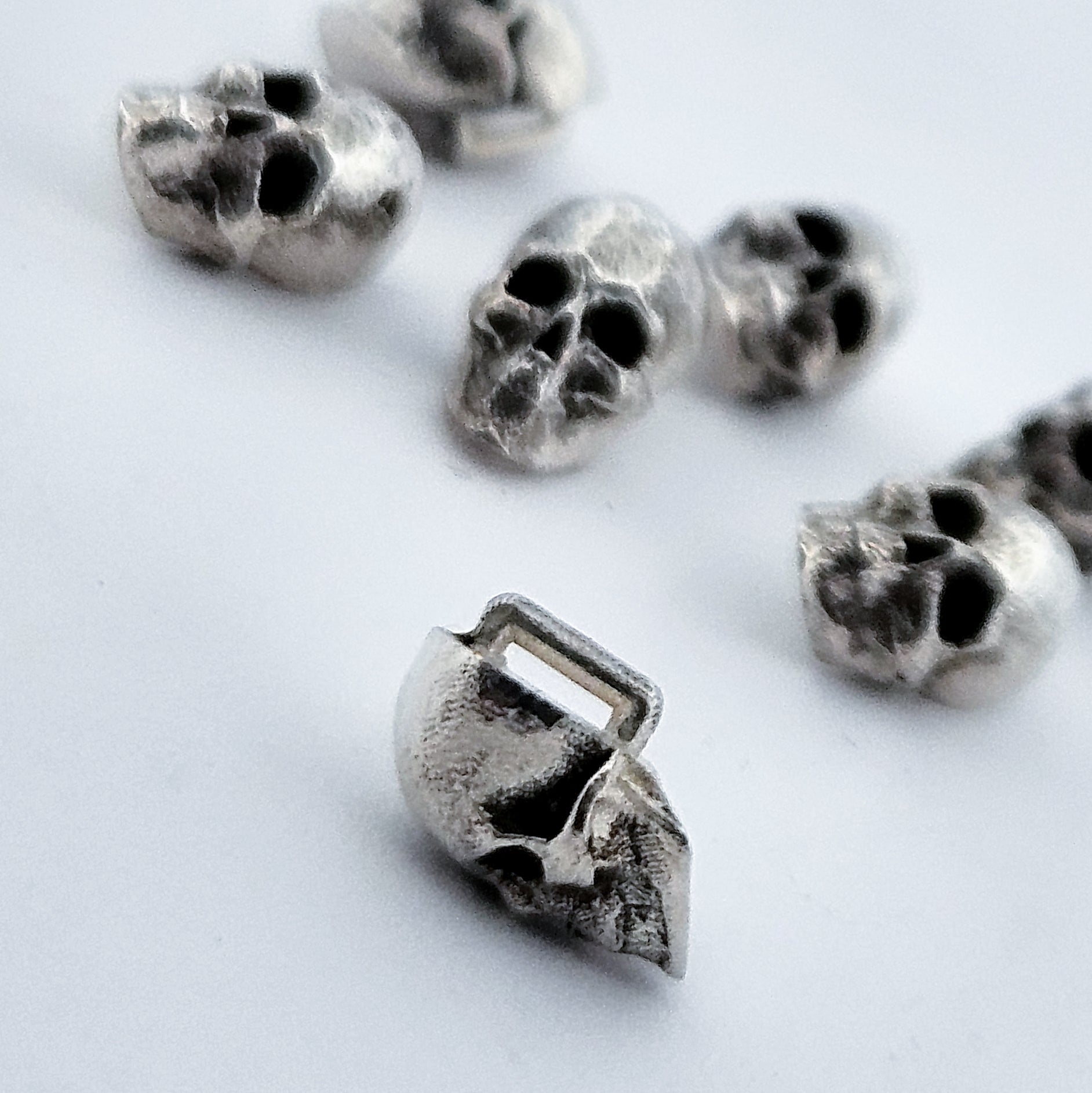 Sterling Silver Skull Buttons - Inchoo Bijoux