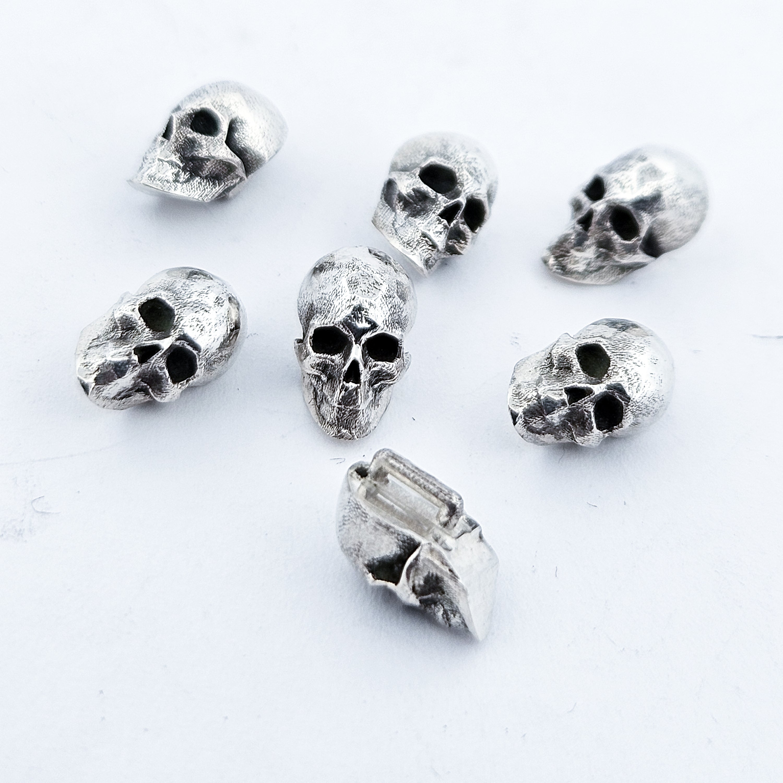 Sterling Silver Skull Buttons - Inchoo Bijoux