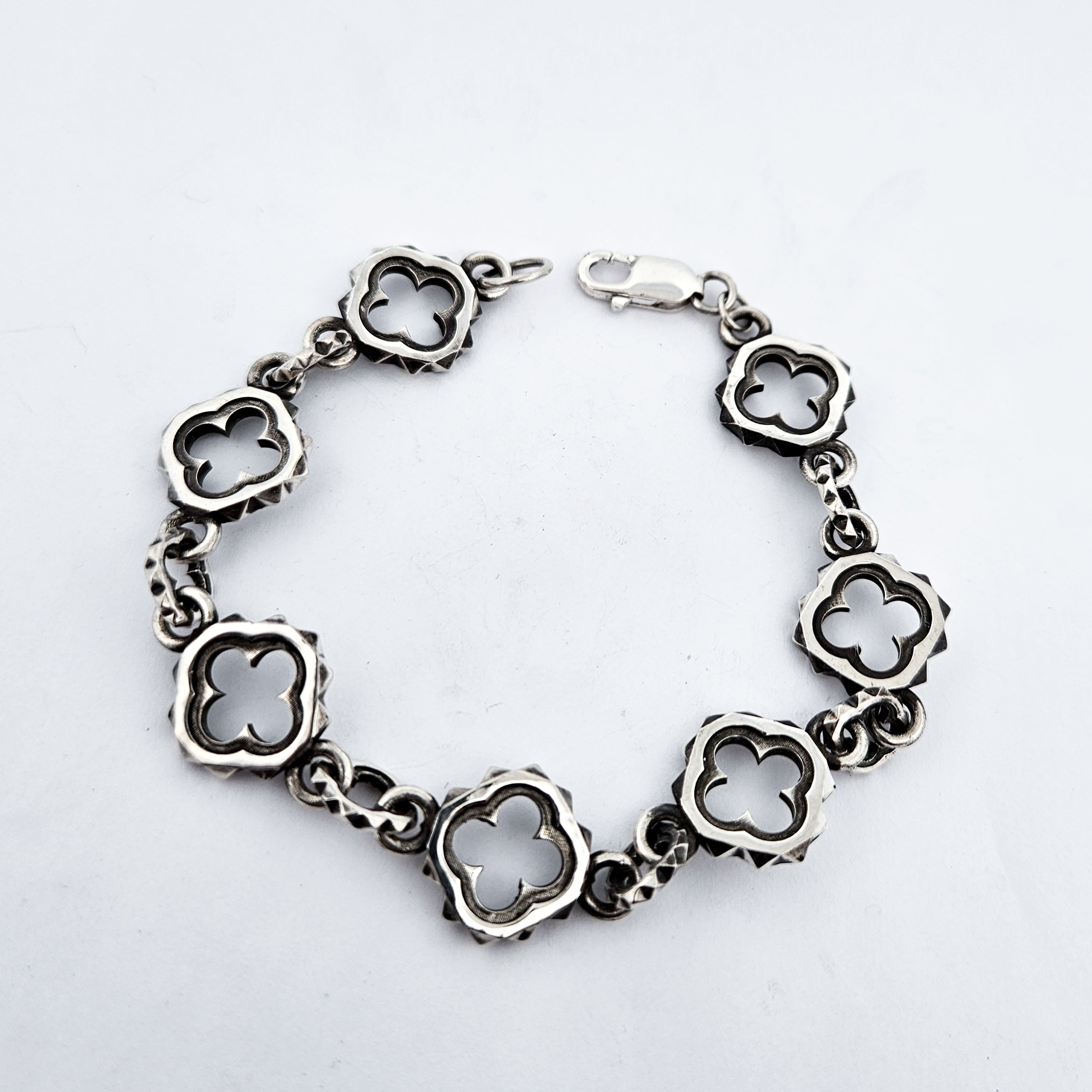 Unisex Quatre foils Bracelet Sterling Silver