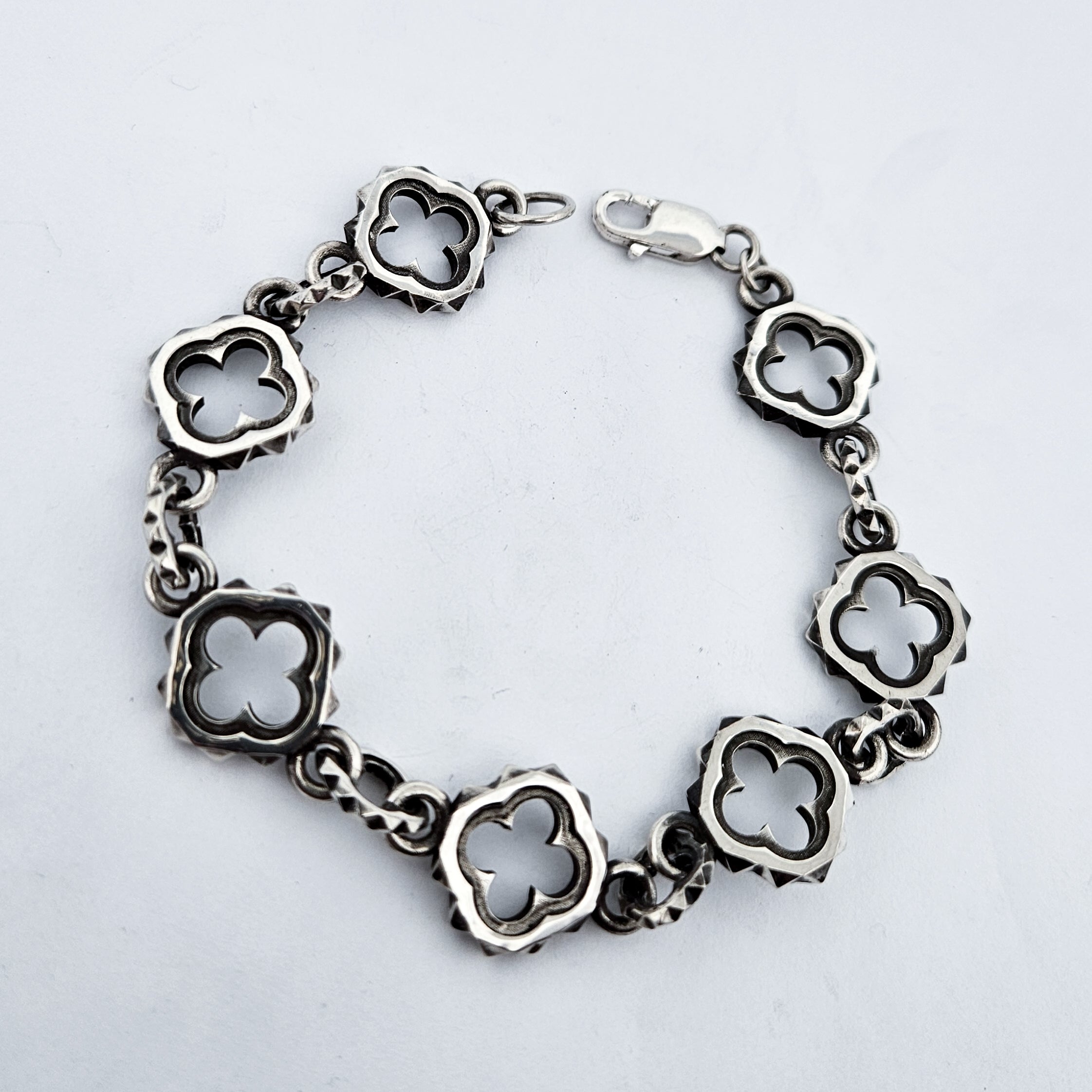Unisex Quatre foils Bracelet Sterling Silver