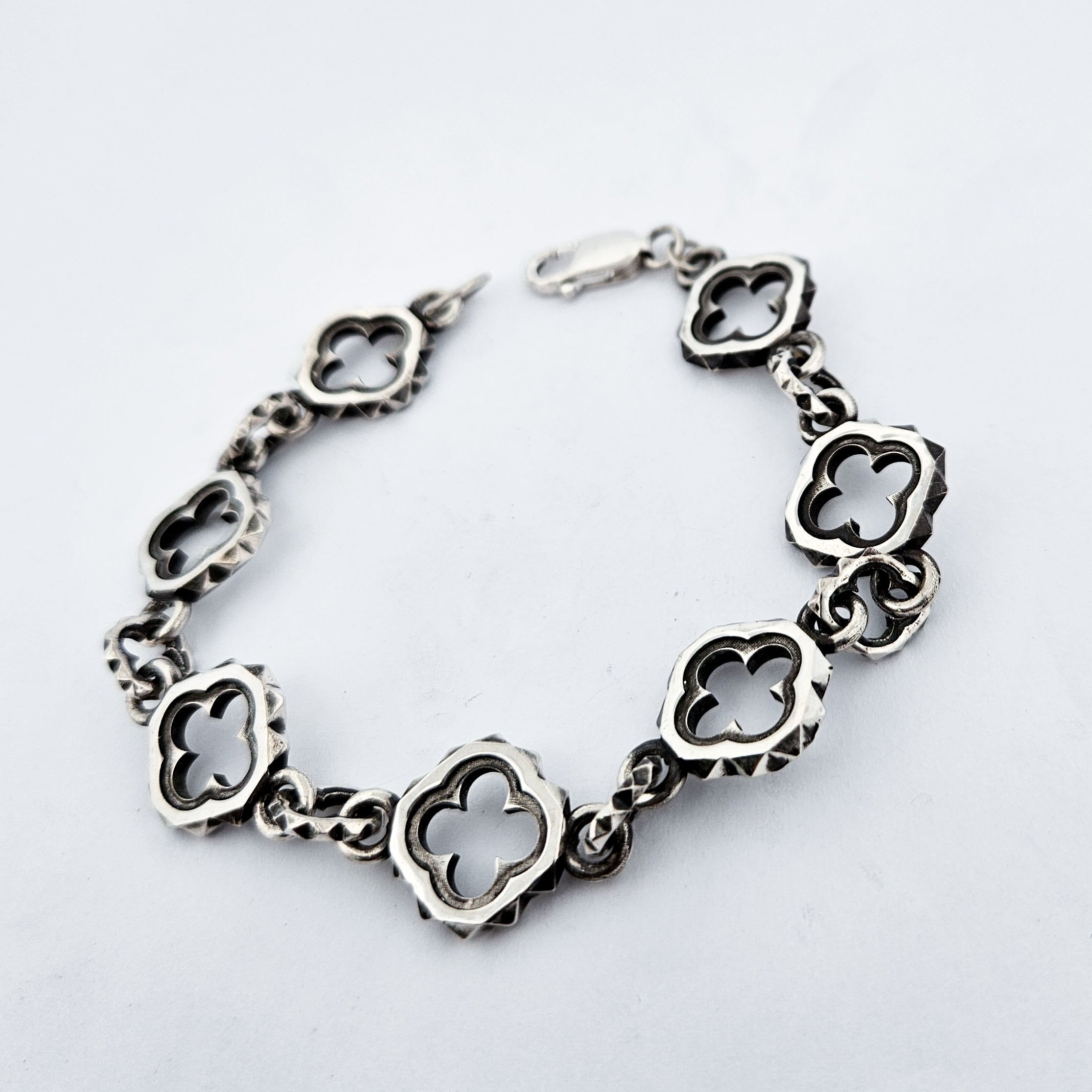 Unisex Quatre foils Bracelet Sterling Silver