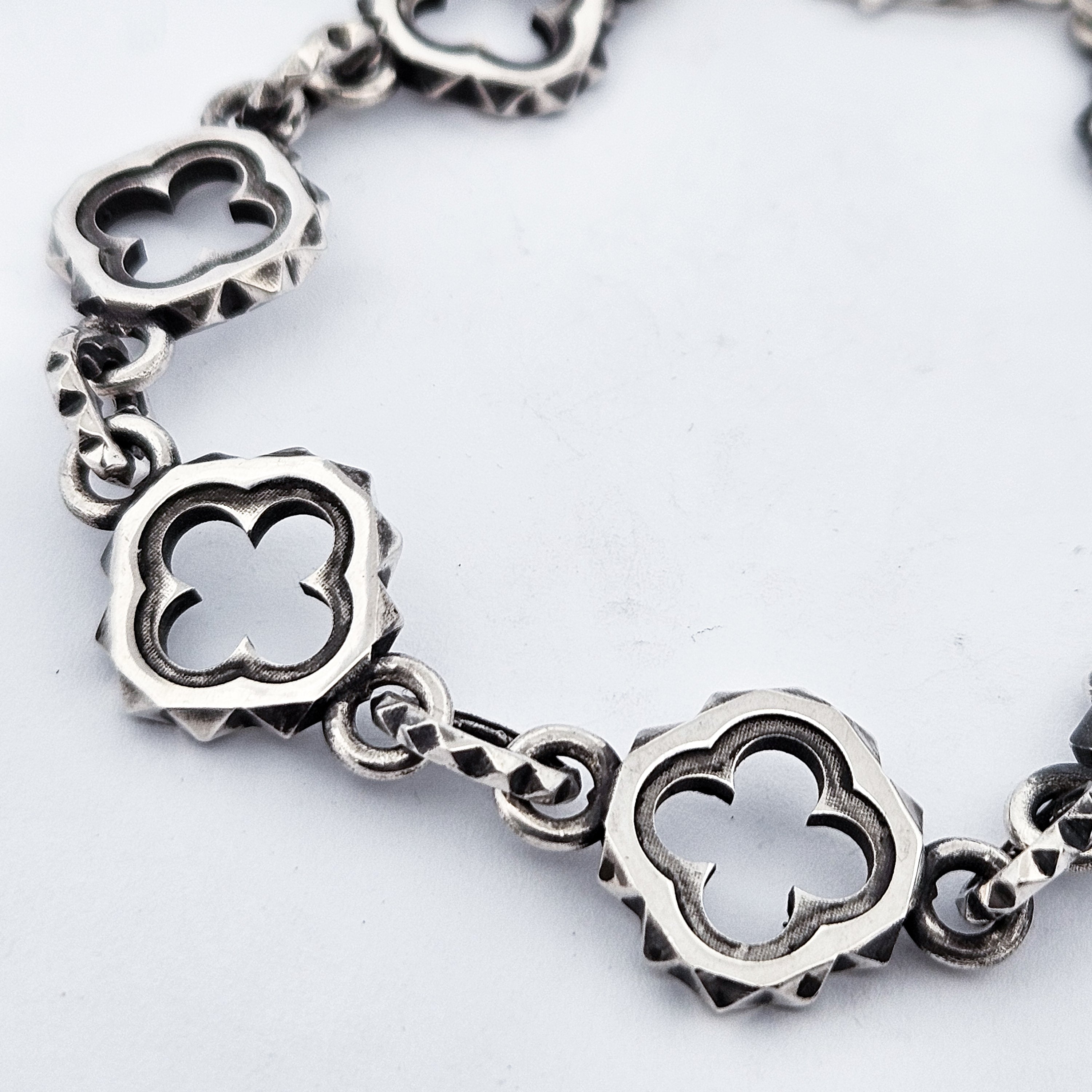 Unisex Quatre foils Bracelet Sterling Silver