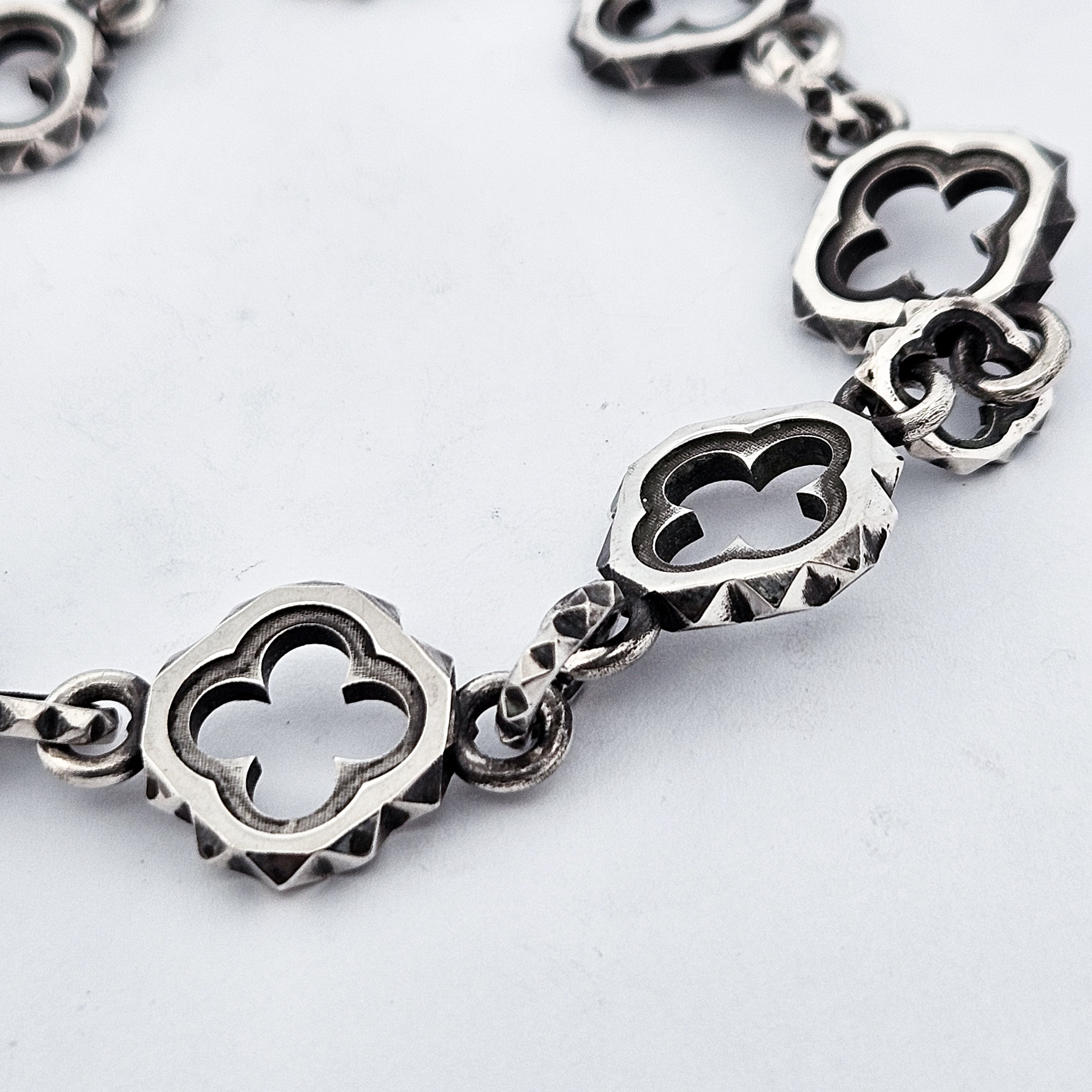 Unisex Quatre foils Bracelet Sterling Silver