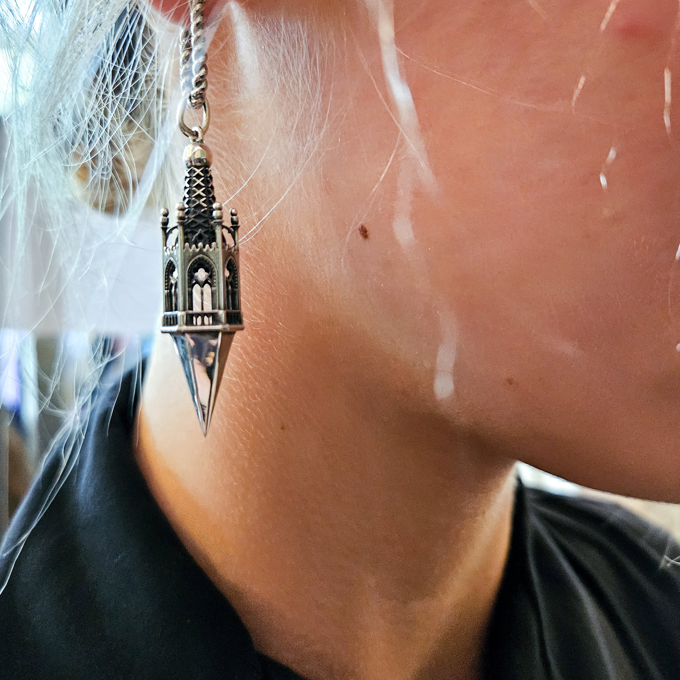 Gothic Tower Pyramid Dangling Earrings