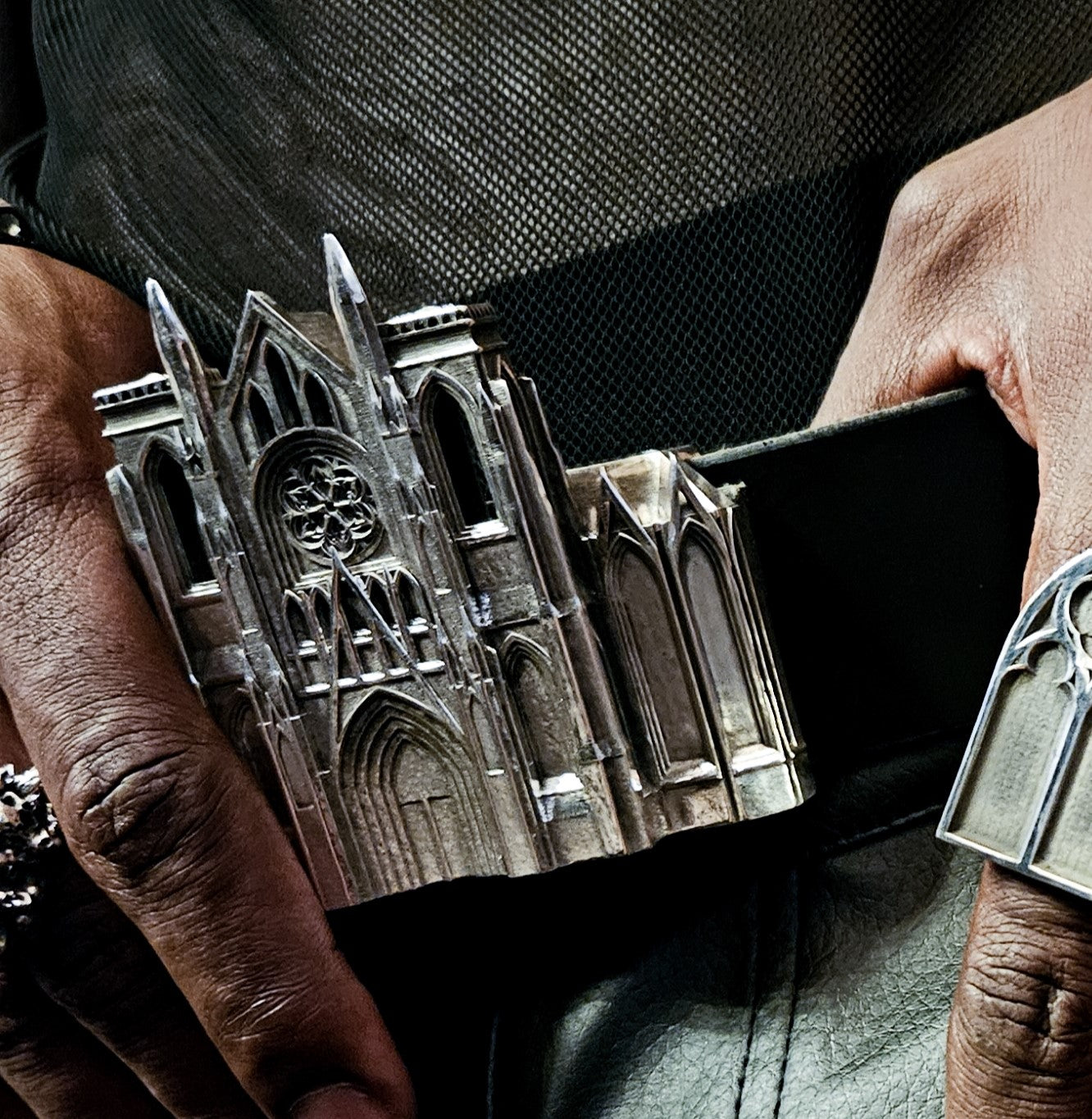 Sterling Silver Statement Cathedral Belt Buckle