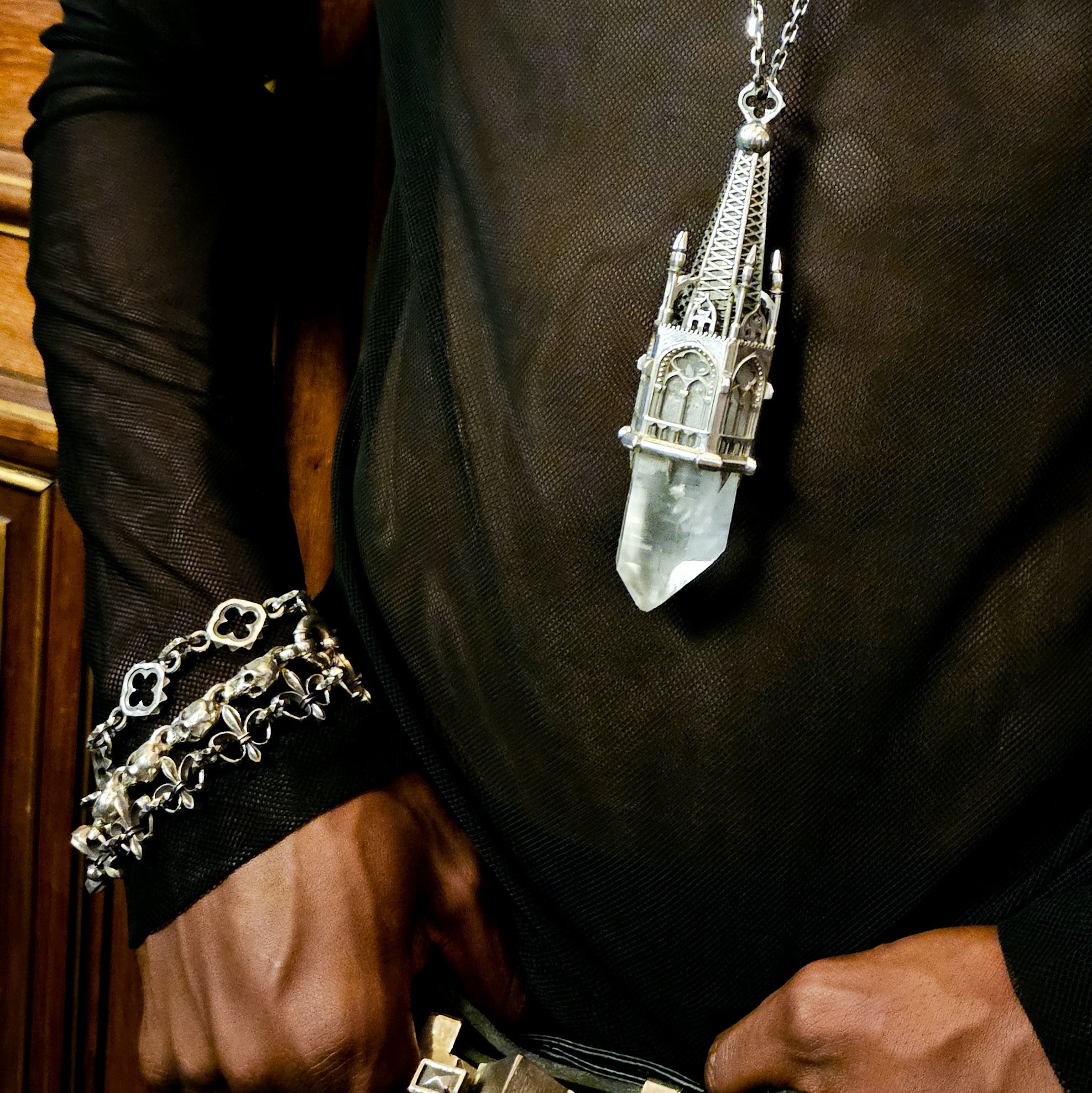 Temptation Tower 3 - Heavy Quartz Cathedral Pendant