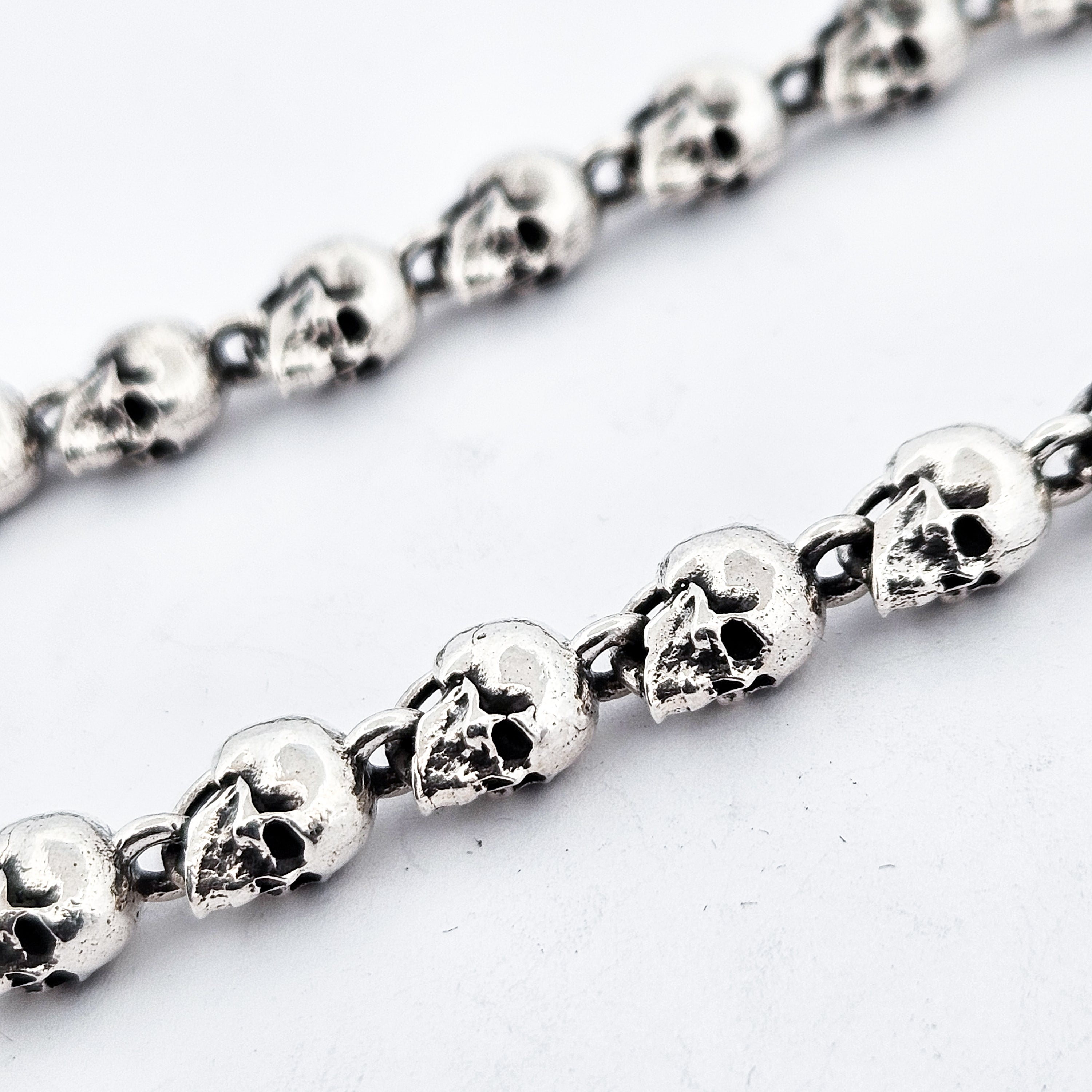 Small Sterling Silver Skull Bracelet - Inchoo Bijoux