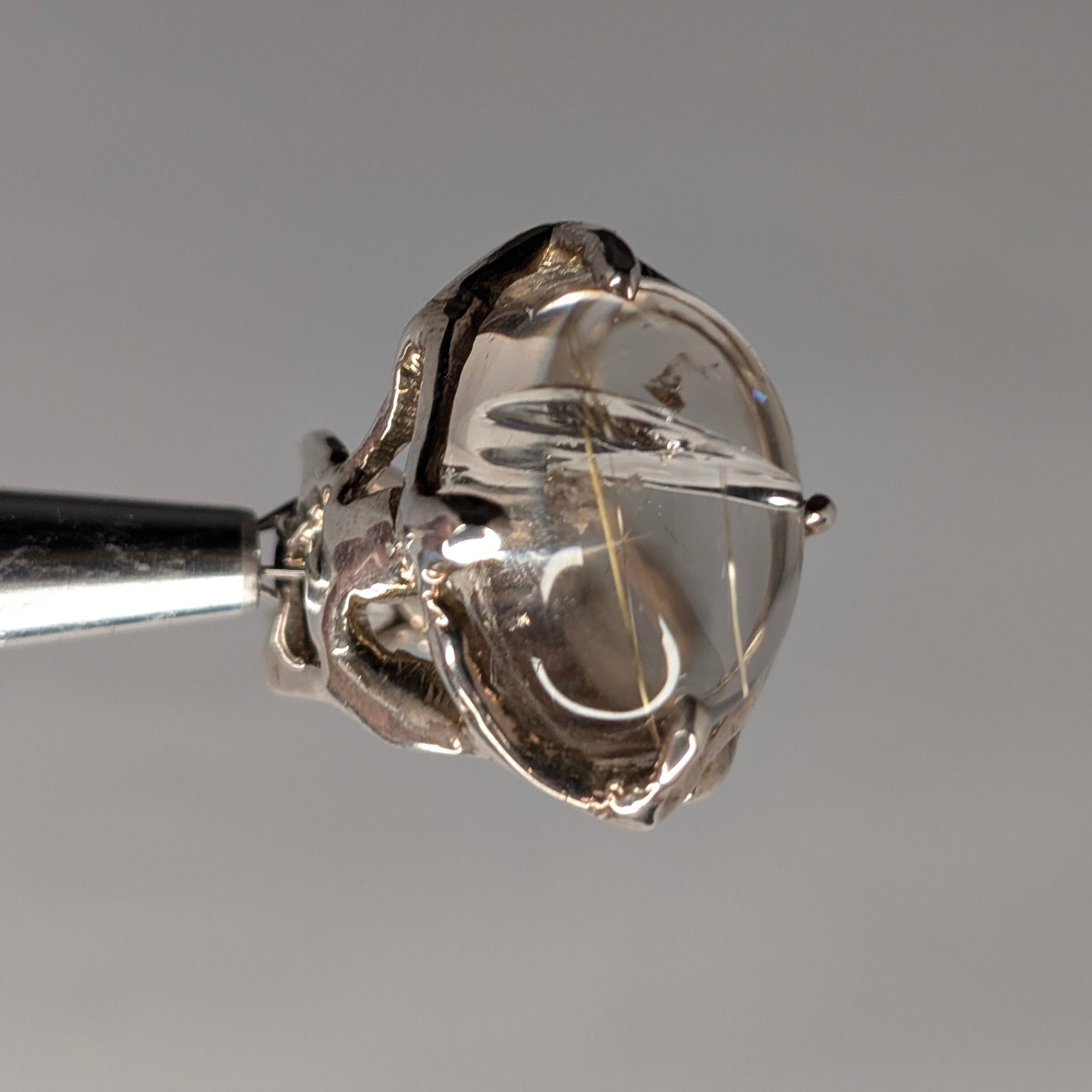 6 - Bague Quartz Rutile gr 7 - Argent Sterling