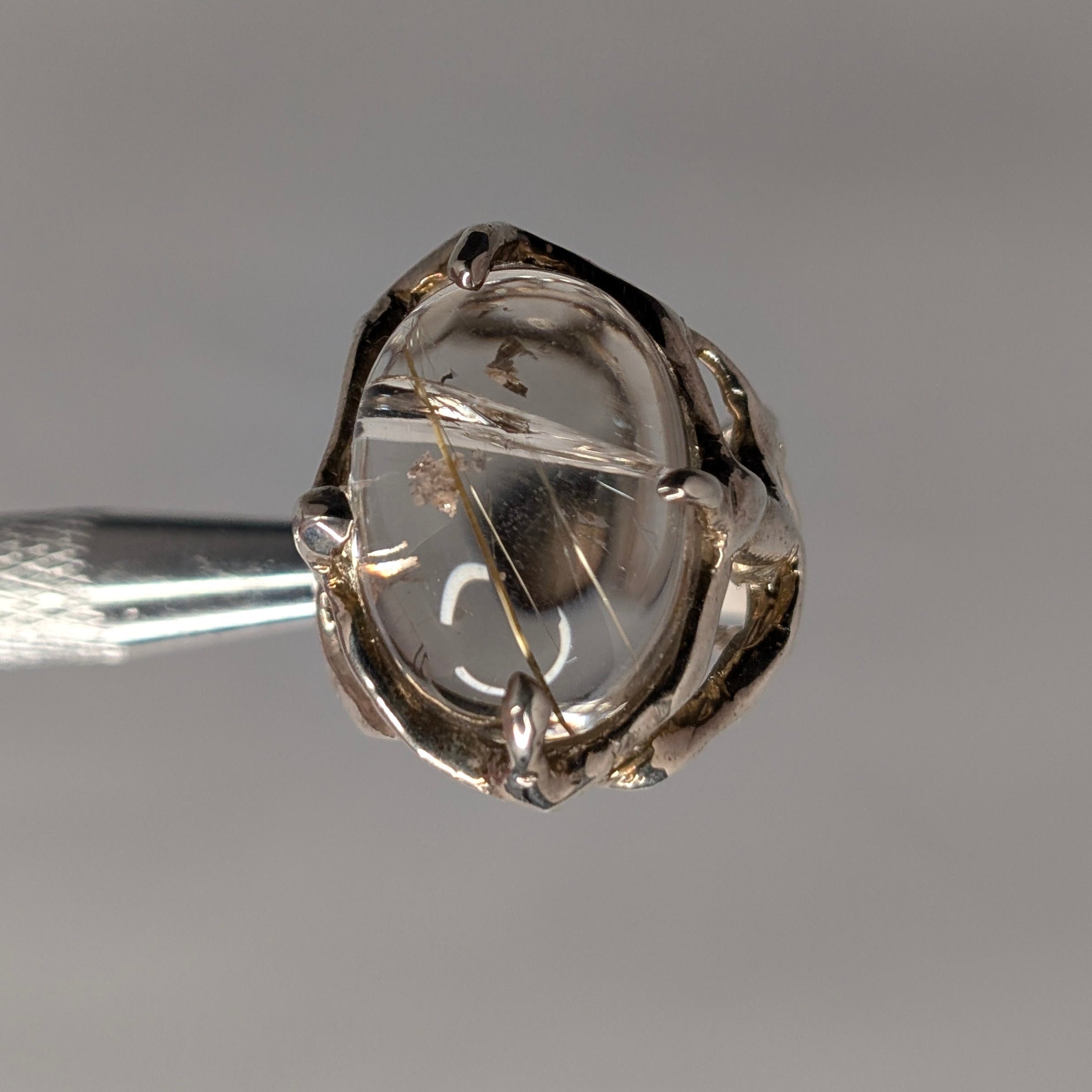 6 - Bague Quartz Rutile gr 7 - Argent Sterling