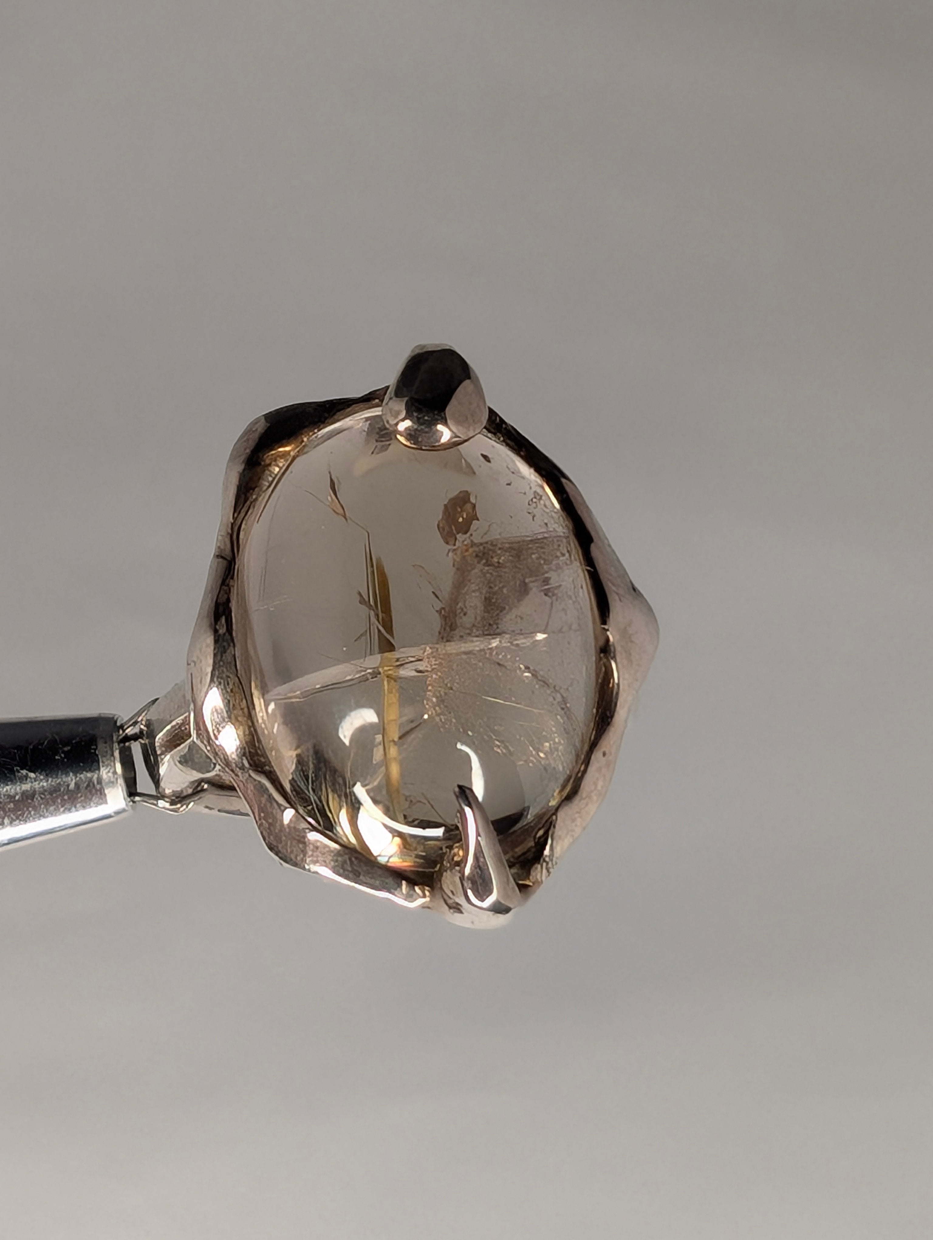 9 - Bague Quartz Rutile gr 9.5 - Argent Sterling