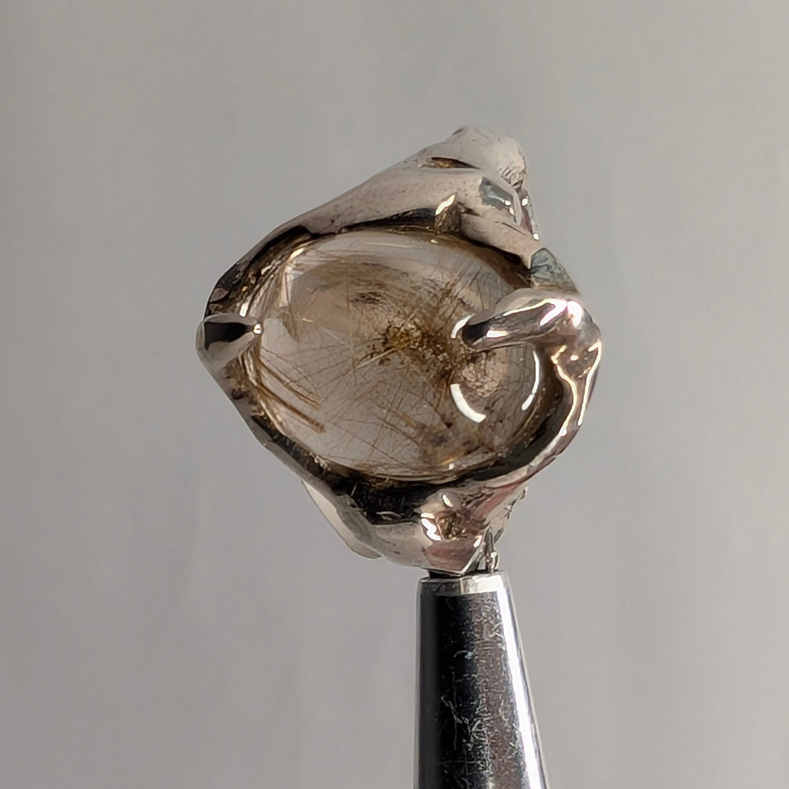 8 - Bague Quartz Rutile gr 9.25 - Argent Sterling