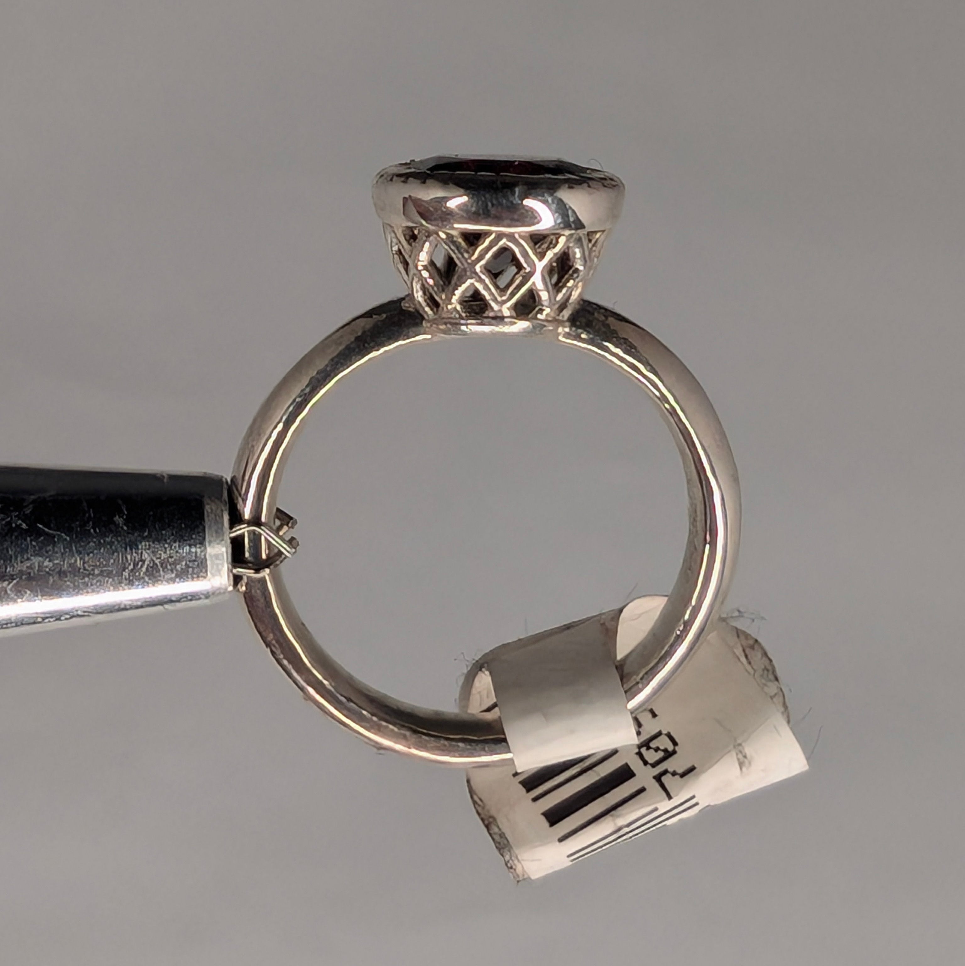 15 - Bague Grenat gr 5.5 - Argent Sterling