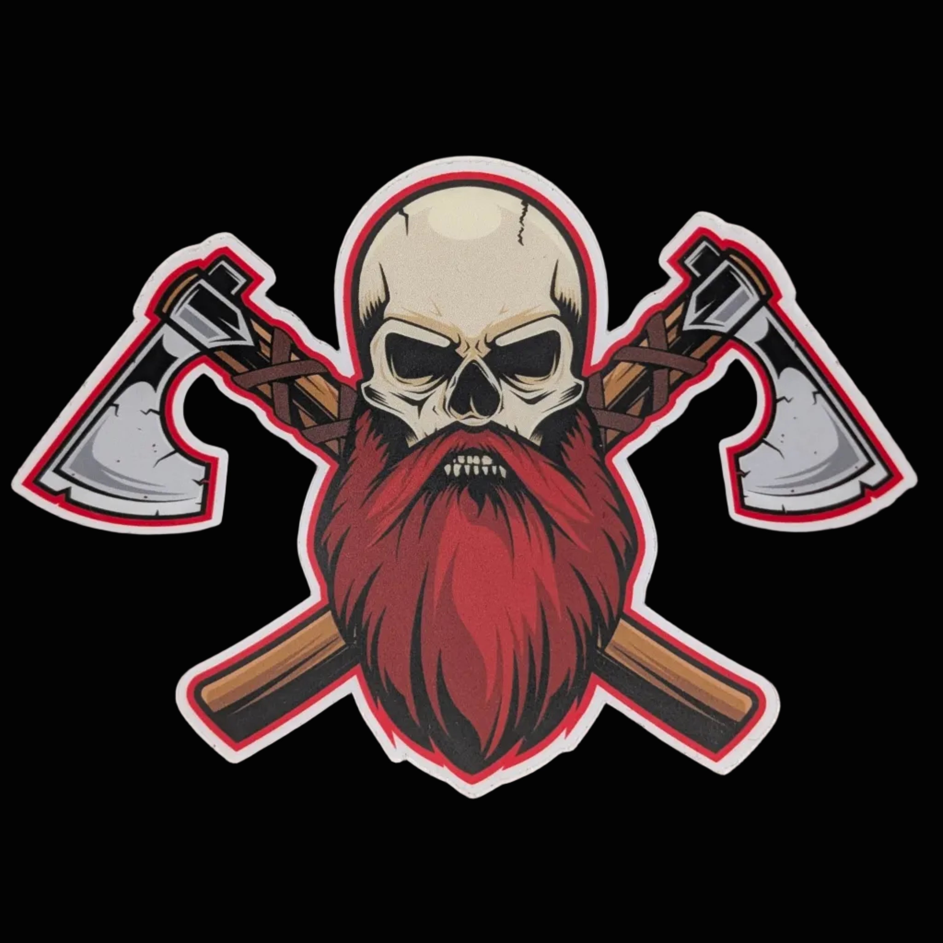 Auto collant - Skull Red Beard Axes - Sticker