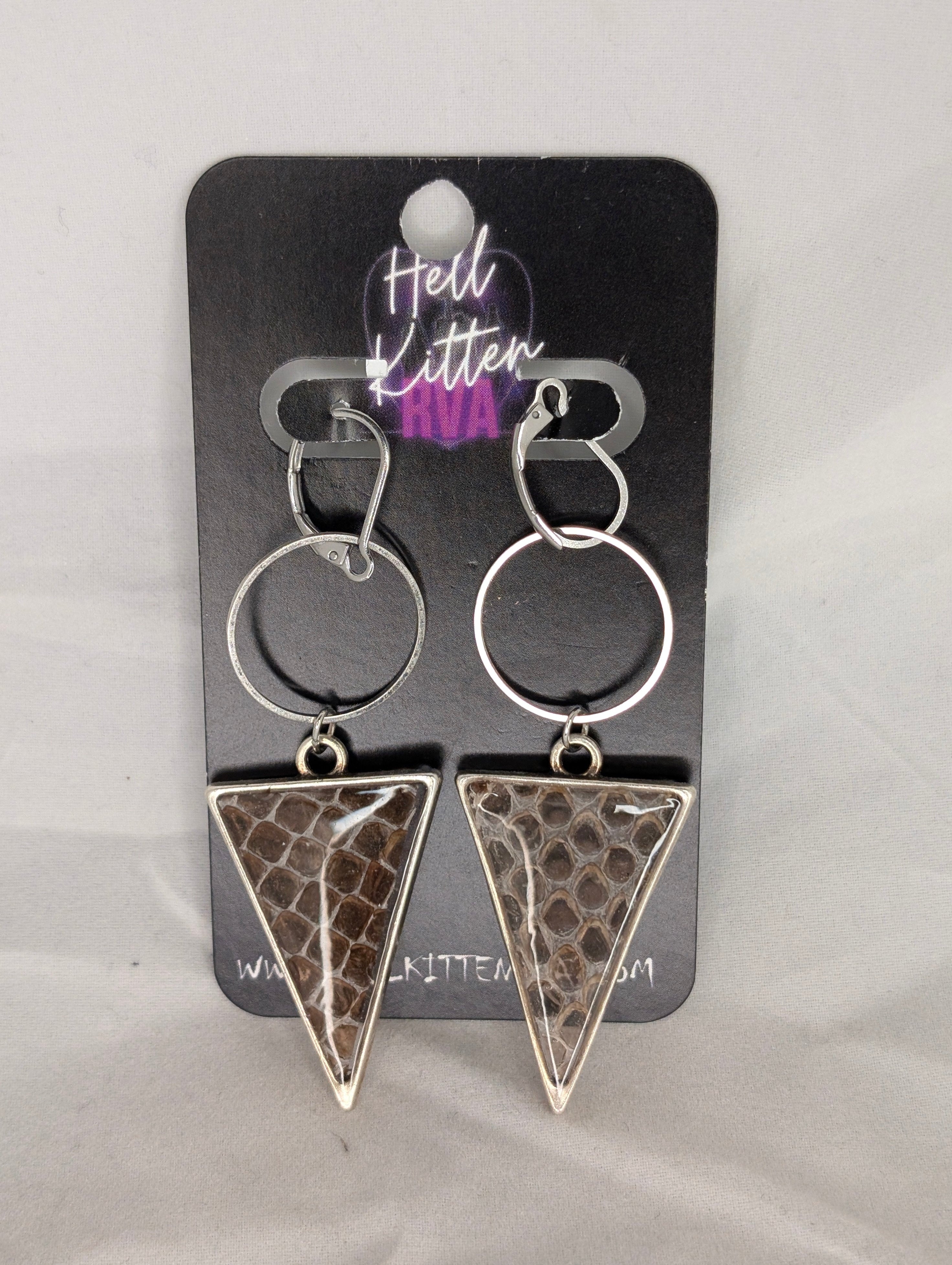 Boucles d'Oreilles Peau de Serpent Triangle