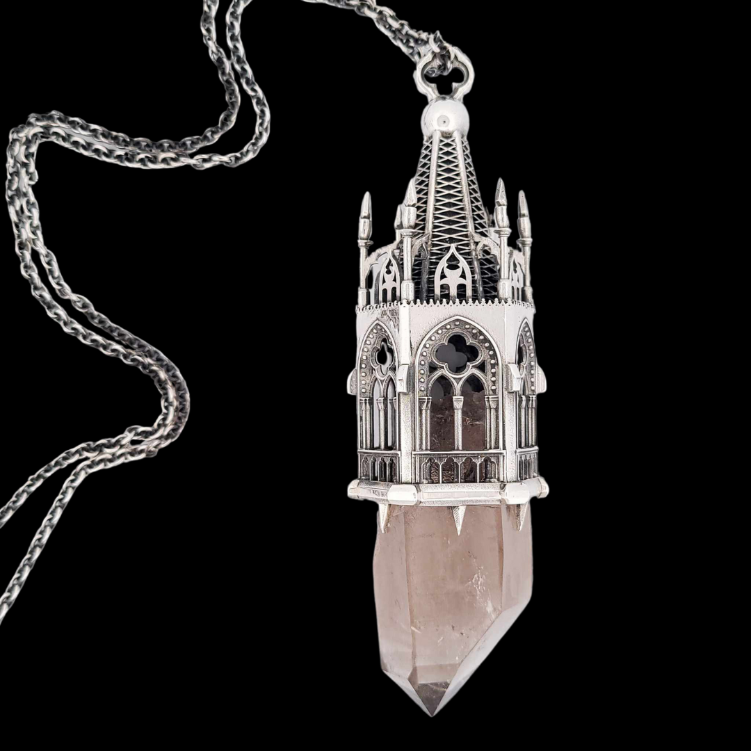 Temptation Tower 1 - Heavy Quartz Cathedral Pendant