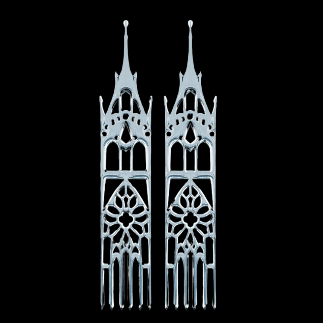 Sterling Silver Moon Cathedral Temple Earrings - Inchoo Bijoux