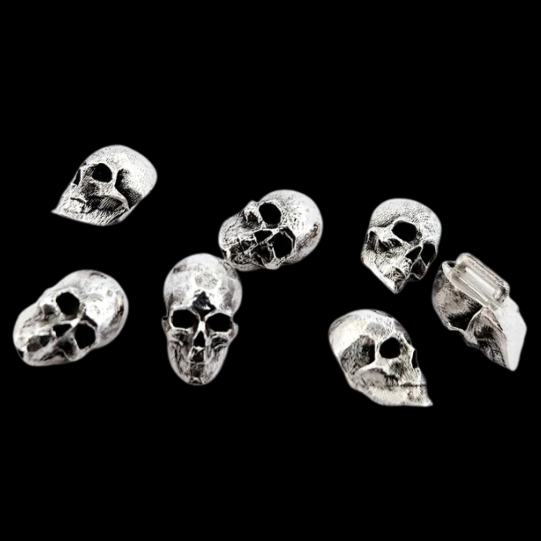 Sterling Silver Skull Buttons - Inchoo Bijoux