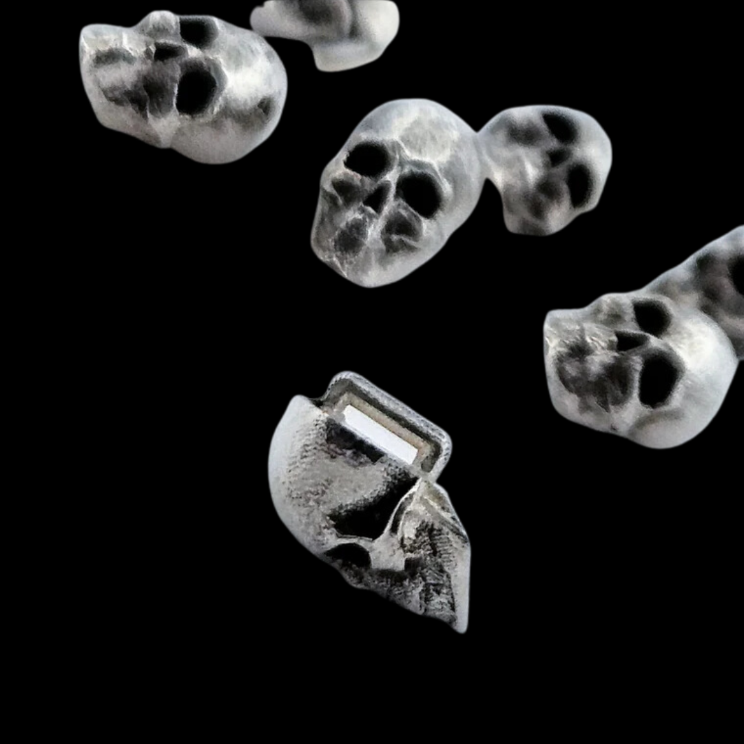 Sterling Silver Skull Buttons - Inchoo Bijoux