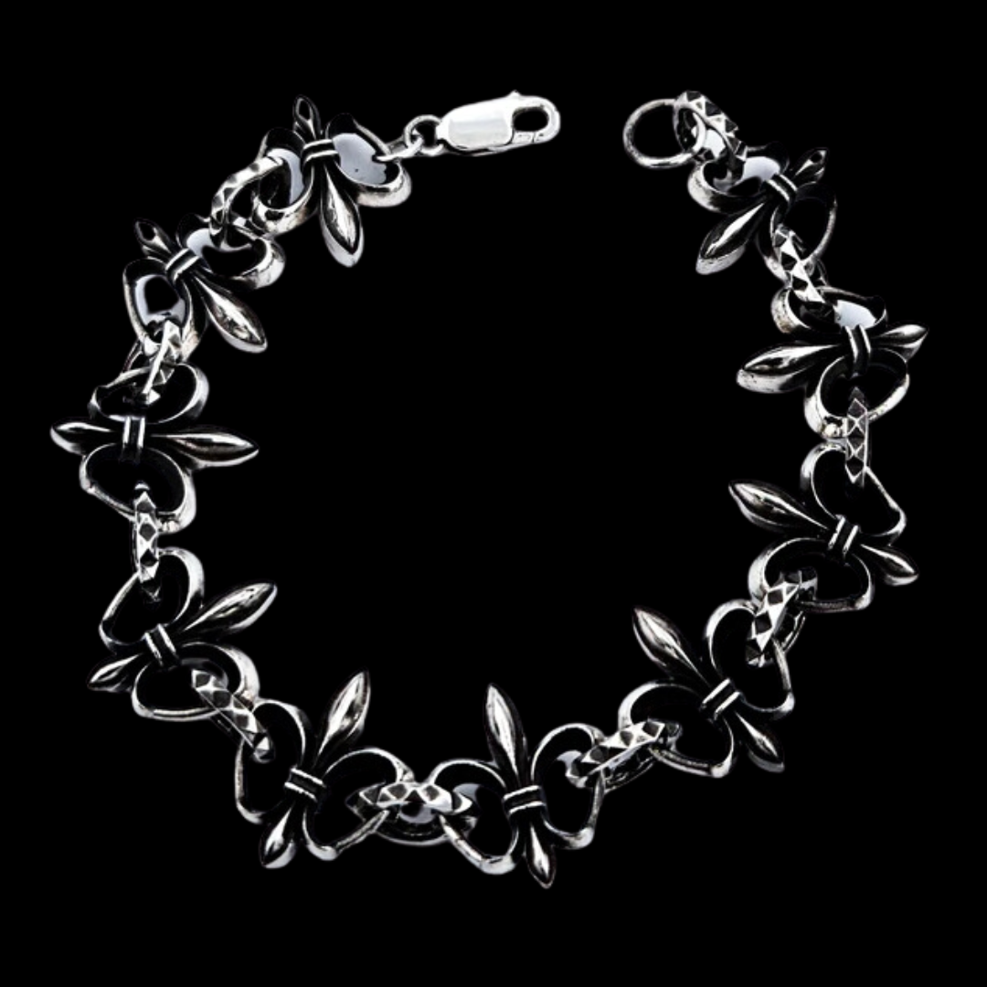 Heavy Rocker Fleur de Lys Bracelet