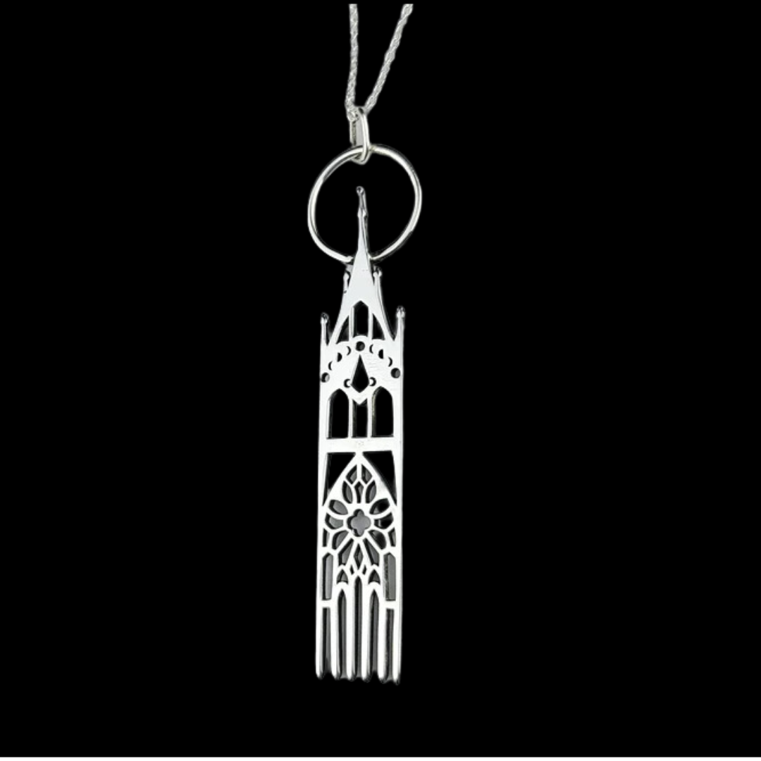 Silver Moon Goddess Cathedral Pendant - Inchoo Bijoux