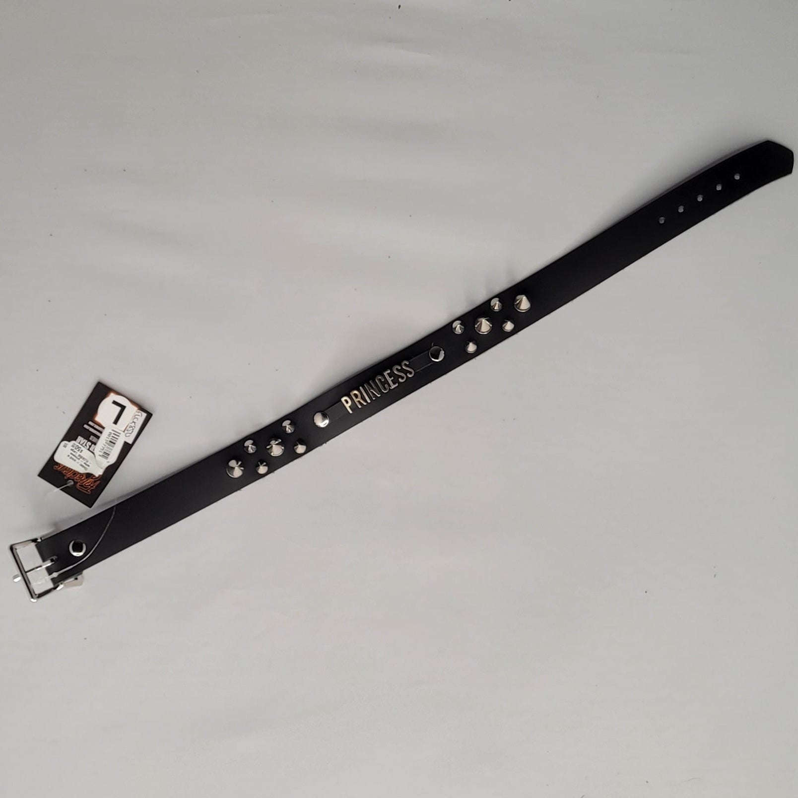 Choker - word w spike - princess - FLCK850  Large- Thick Princess LARGE