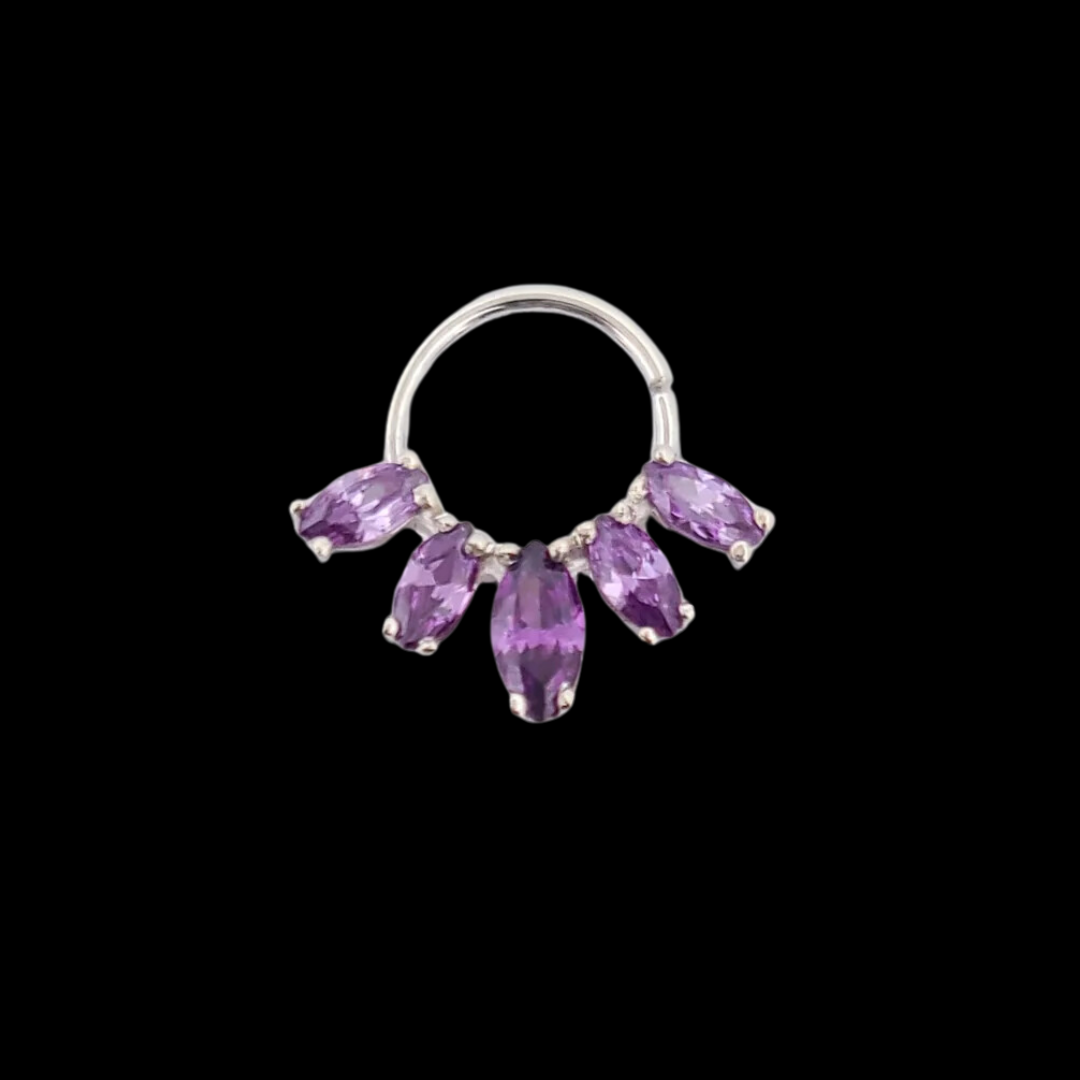Purple Marquise Gemstone Septum