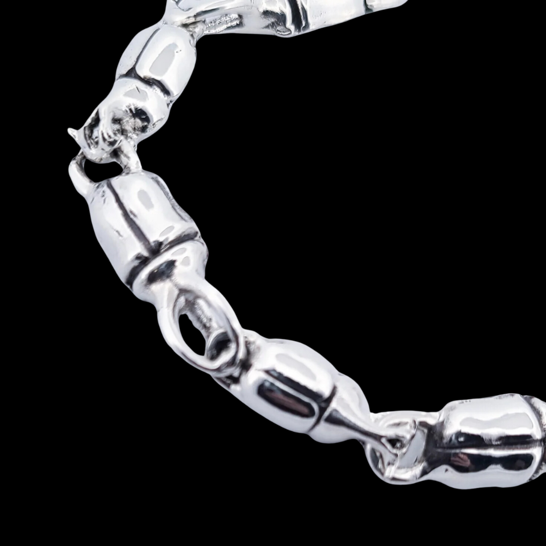 Scarab Beetly Sterling Silver Bracelet