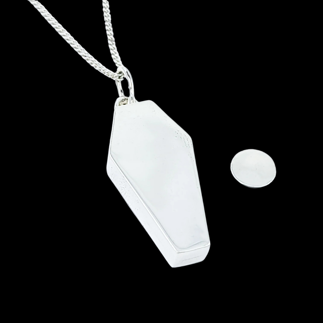 Silver Coffin Urn Necklace